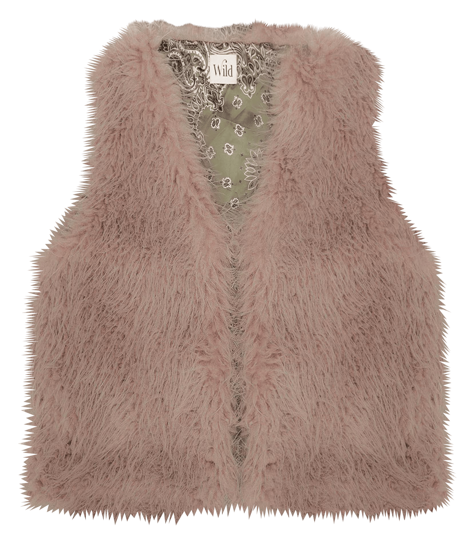 Veste col V effet fourrure WILD Beige