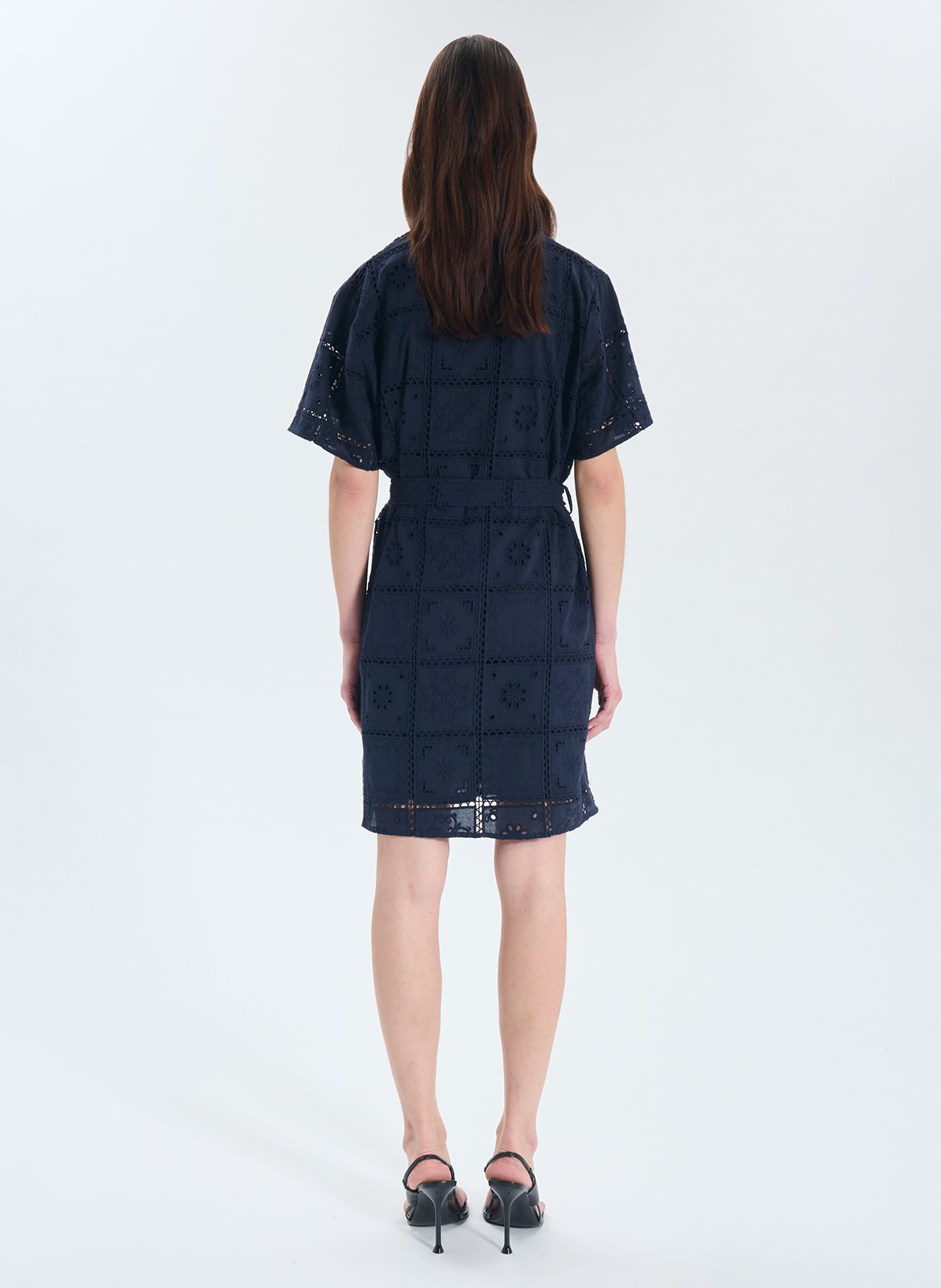 Robe courte en coton ZAPA Bleu