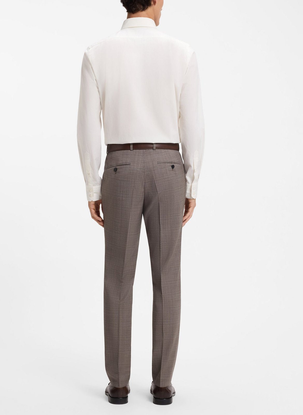 Cotton T-shirt with polo collar BOSS Beige