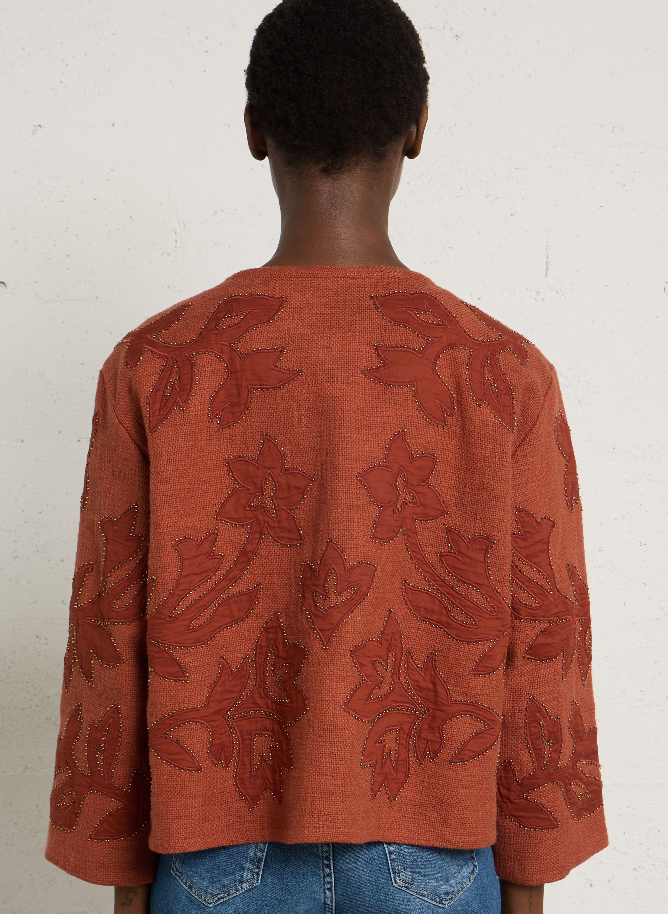 Straight cotton jacket MAISON 123 Red