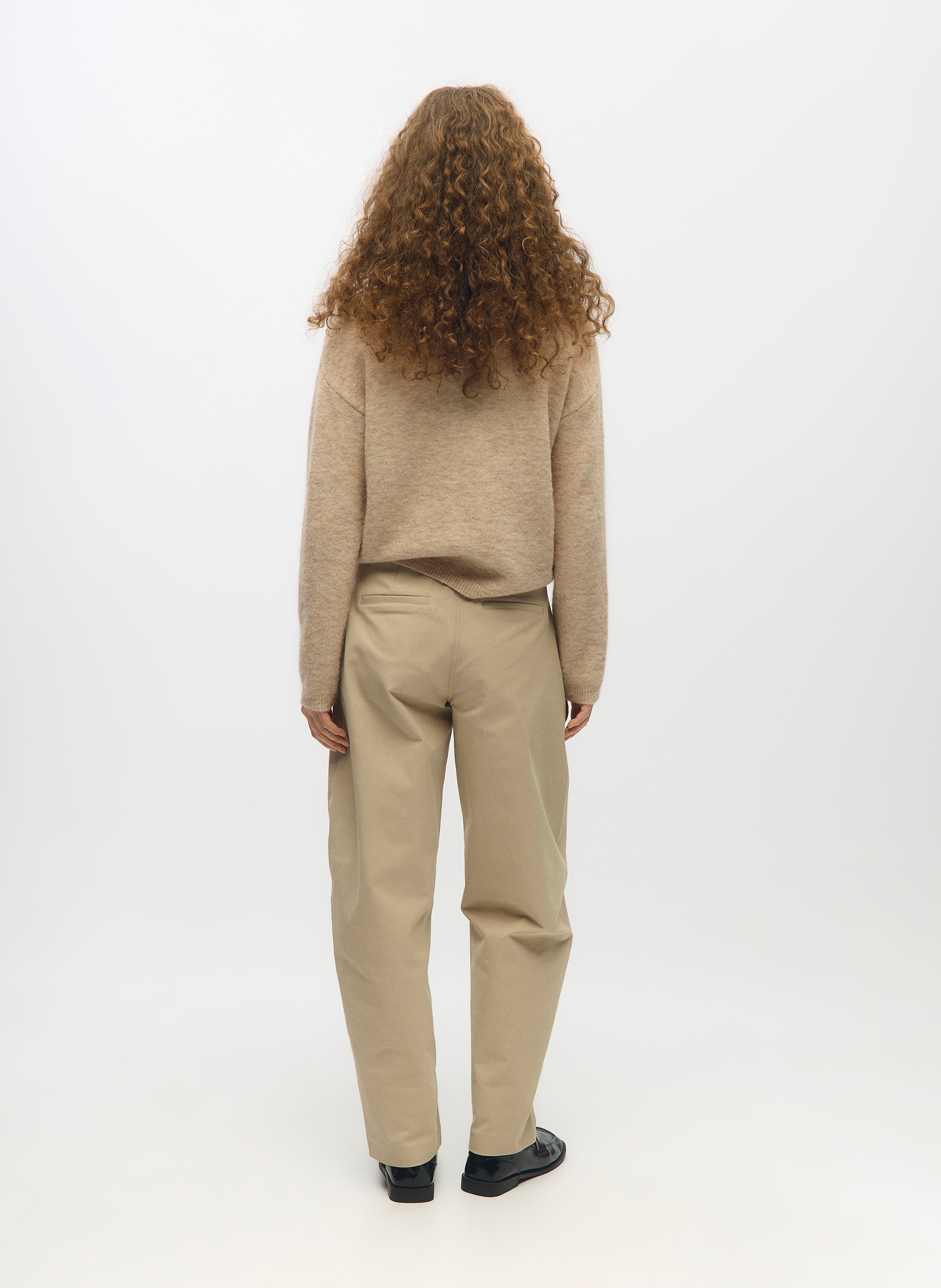 Pantalon barrel en coton organique mélangé OBJECT Marron