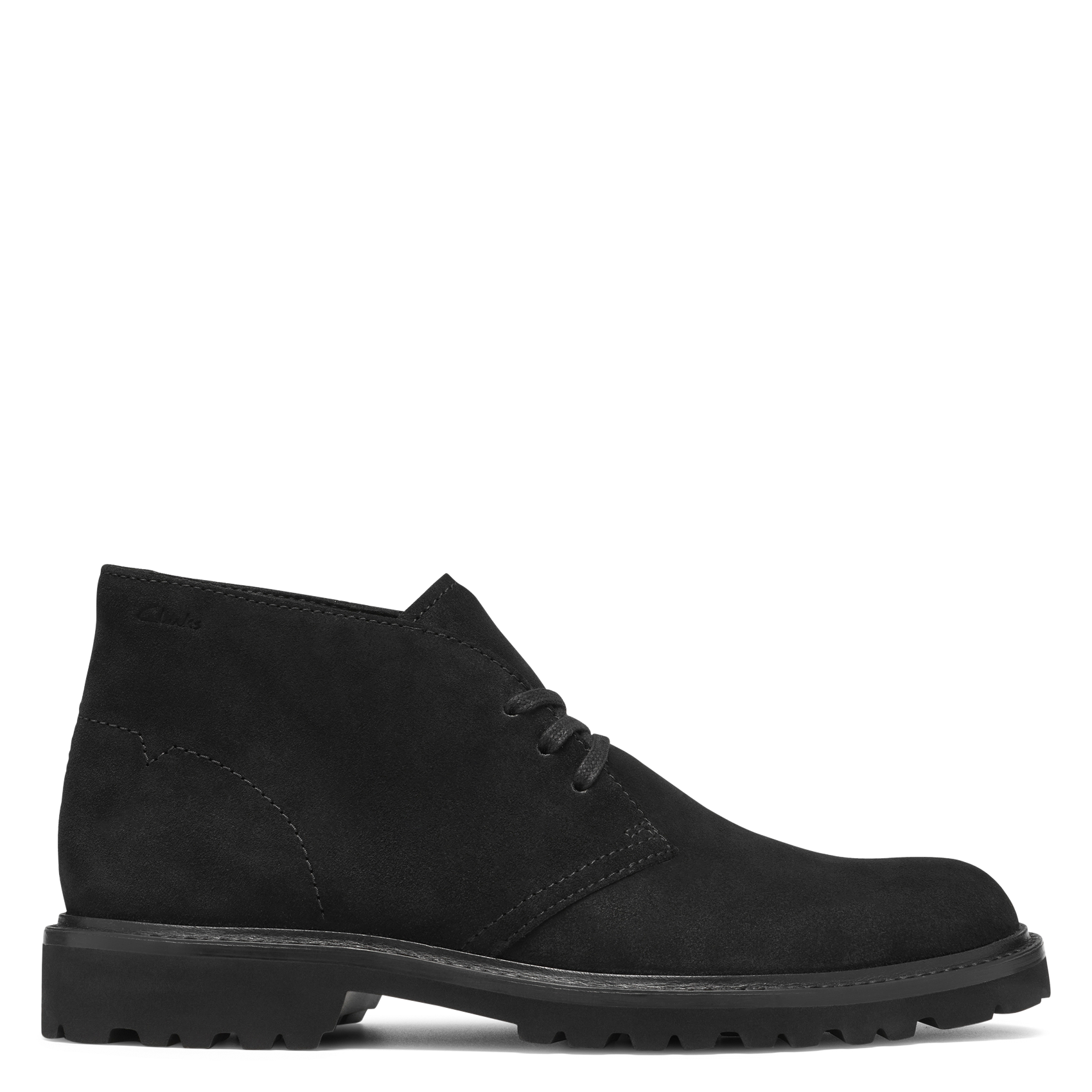 Bottines à lacets en cuir velours CLARKS Noir