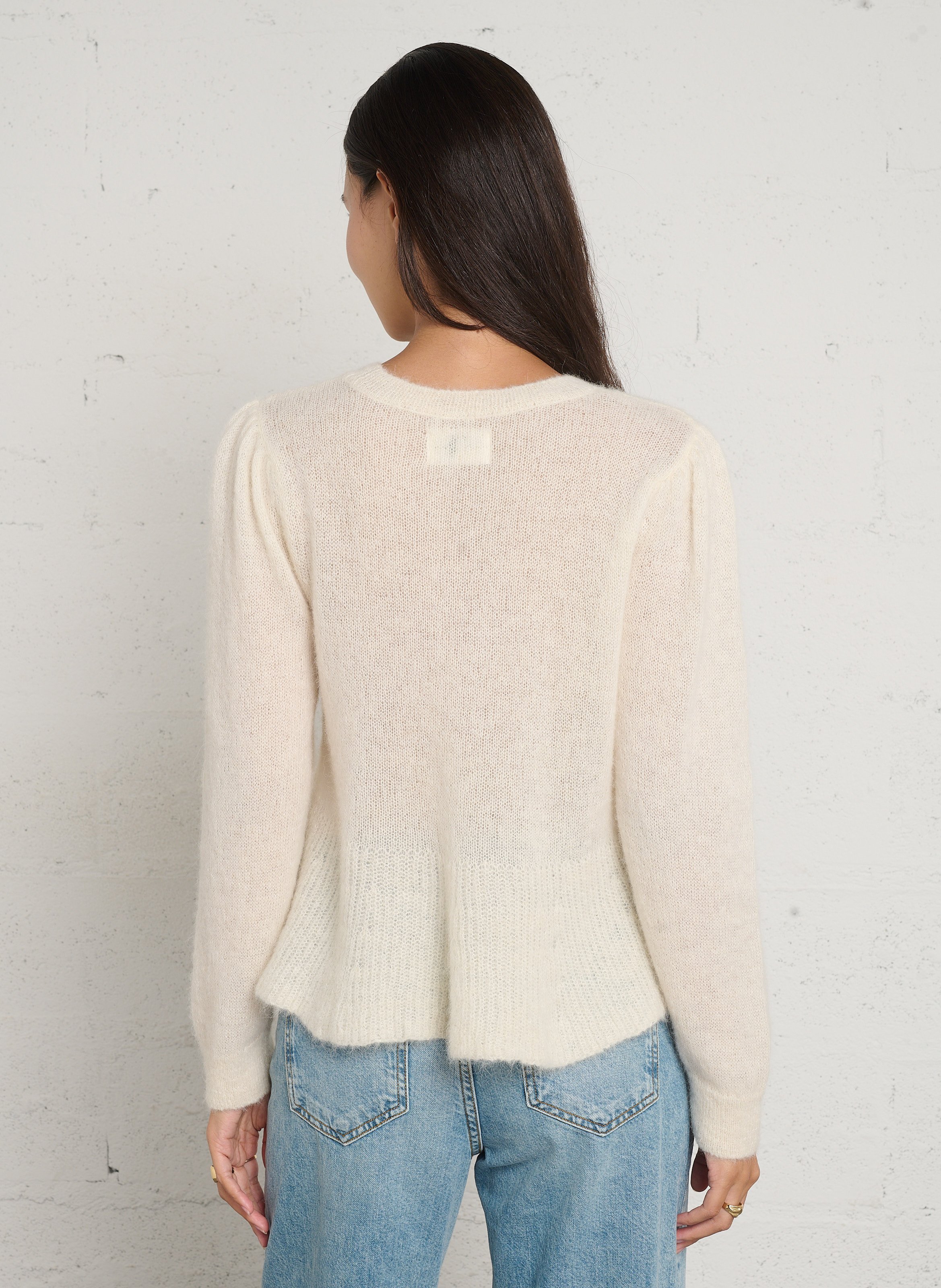 Flared wool blend sweater DES PETITS HAUTS Beige