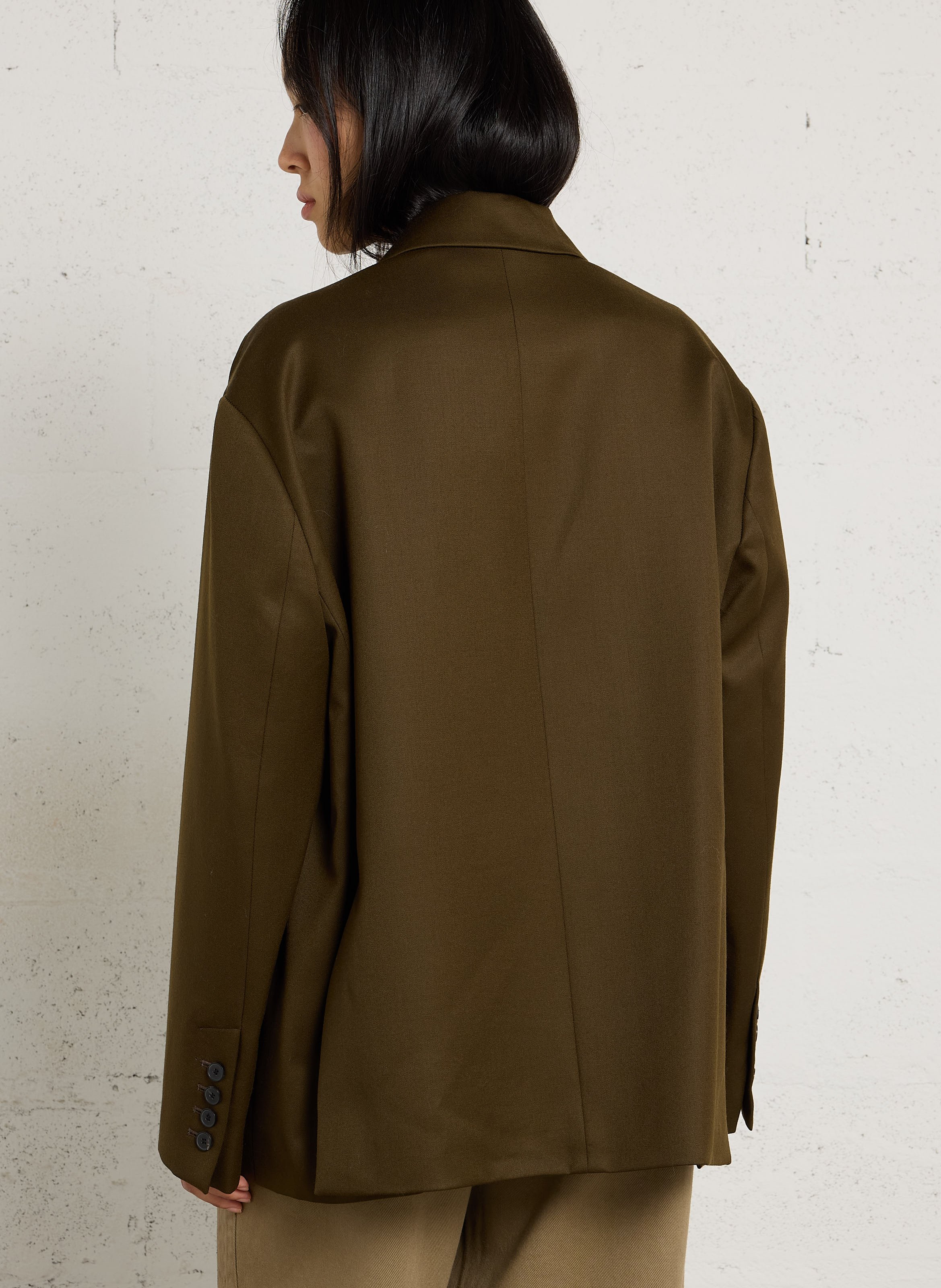 Oversized blazer met ruitpatroon van zuivere scheerwol BELLEPIECE Bruin