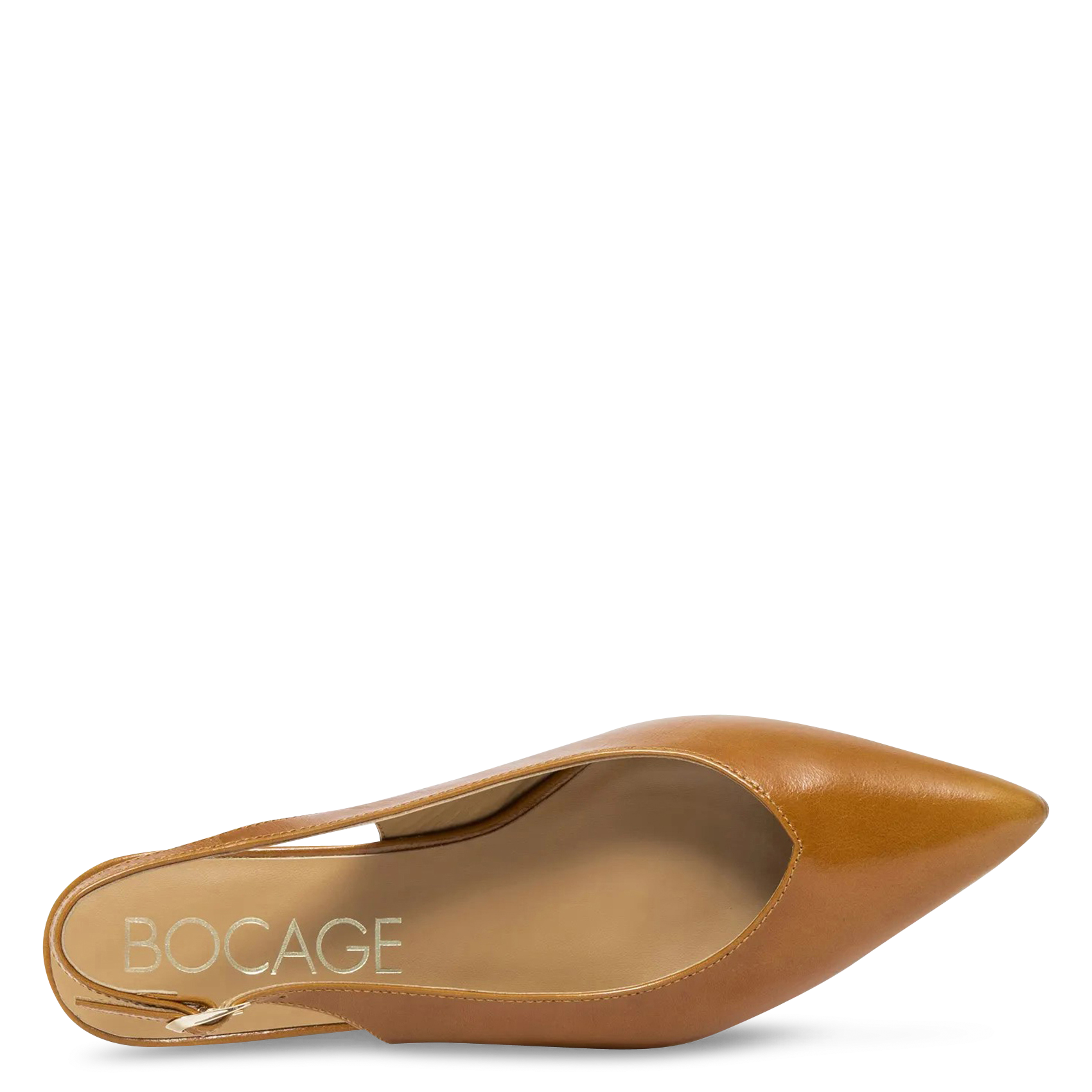 Slingback-Pumps aus Leder BOCAGE Braun