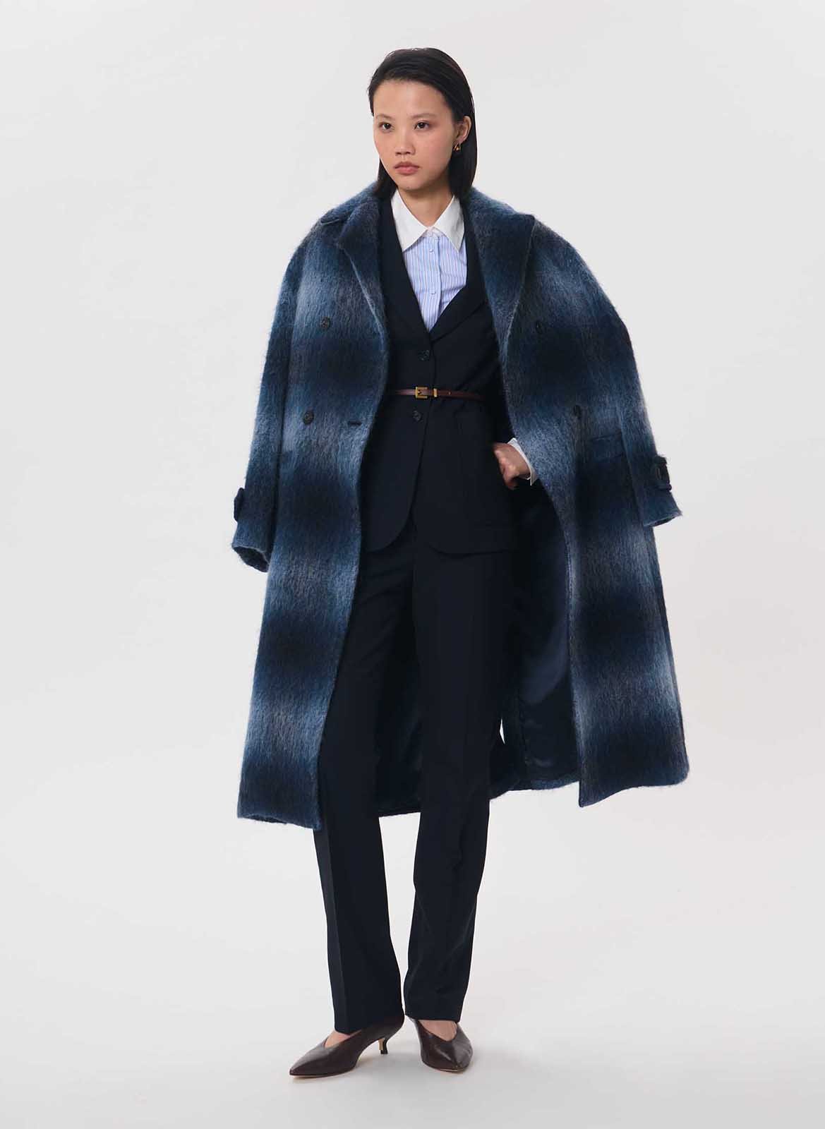 Oversize-Mantel mit Karomuster TARA JARMON Blau