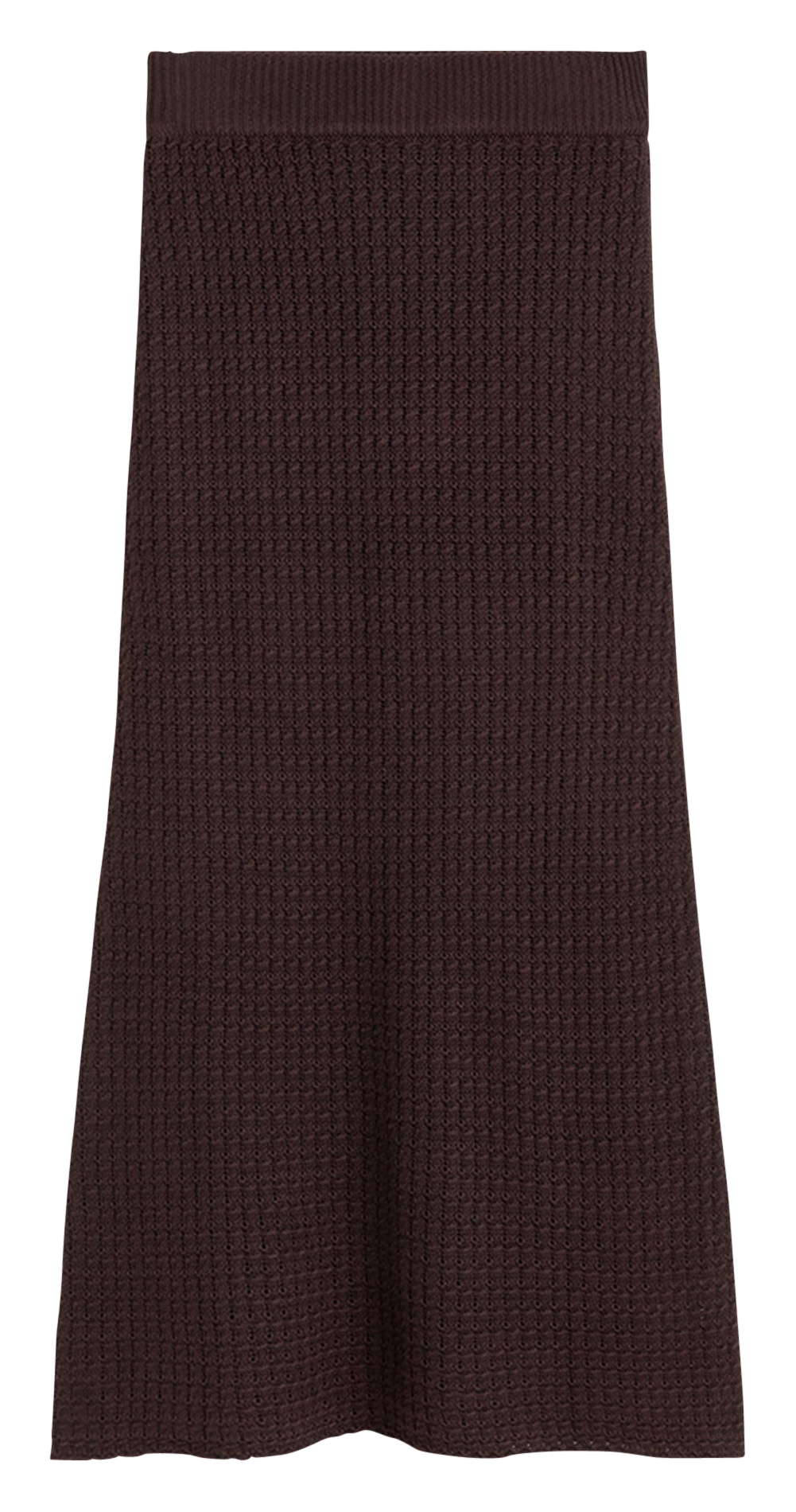 Jupe longue ajustée en maille texturée SIMORRA Marron