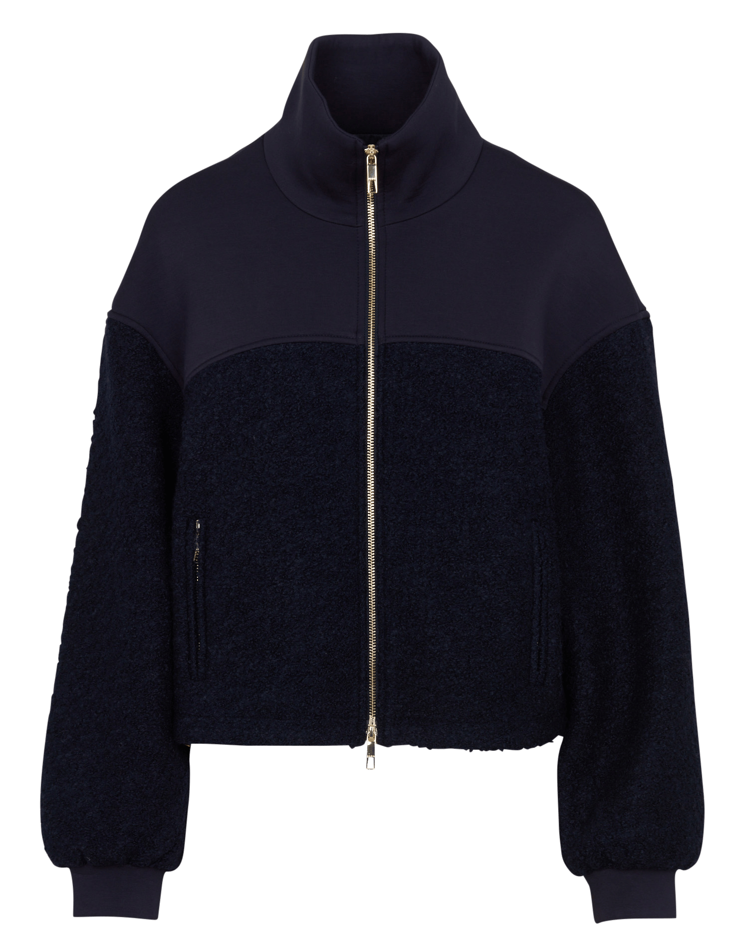 Blouson ample col montant en laine mélangée ZAPA Bleu
