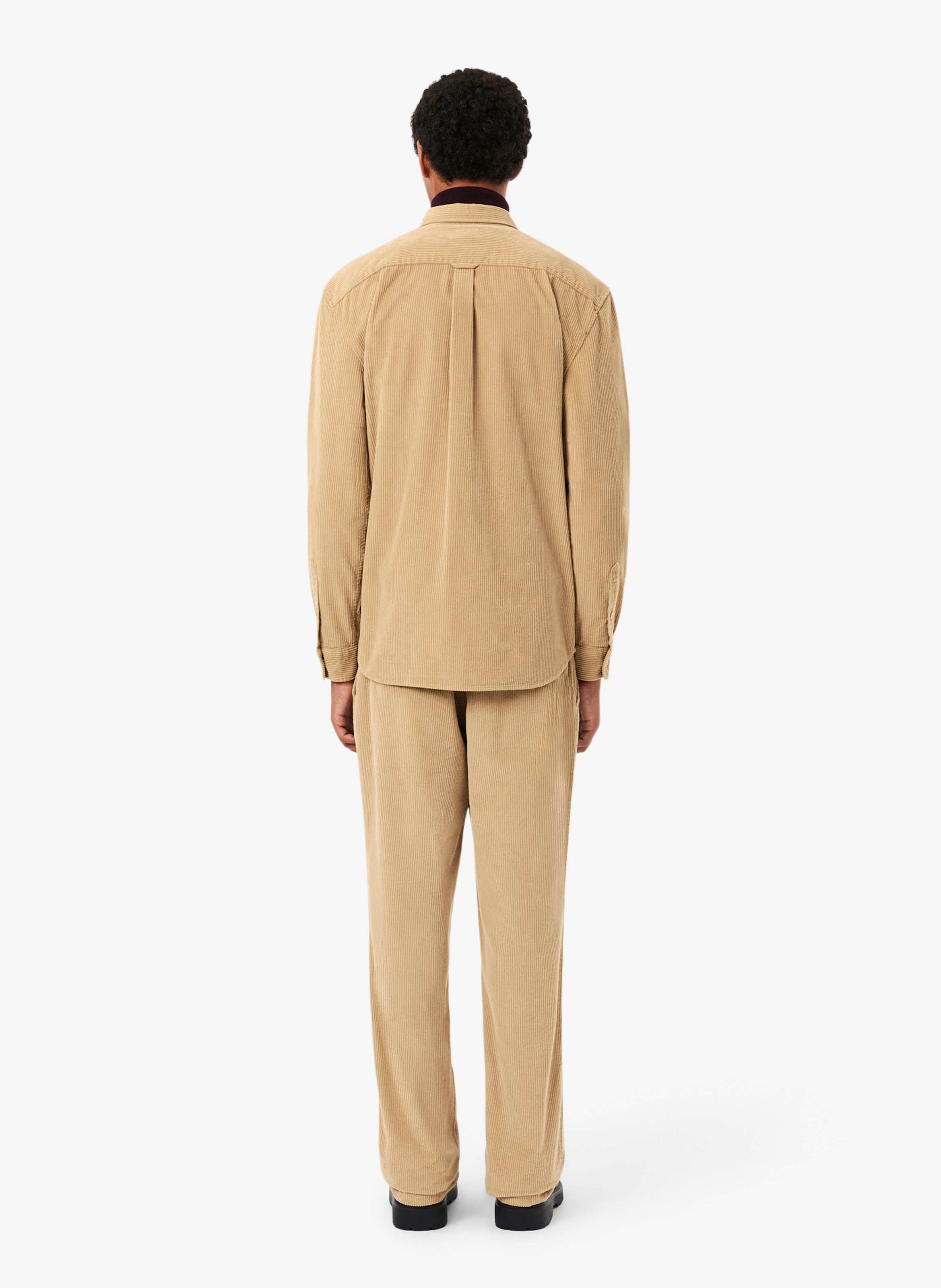 Rechte broek van ribkatoen LACOSTE Beige