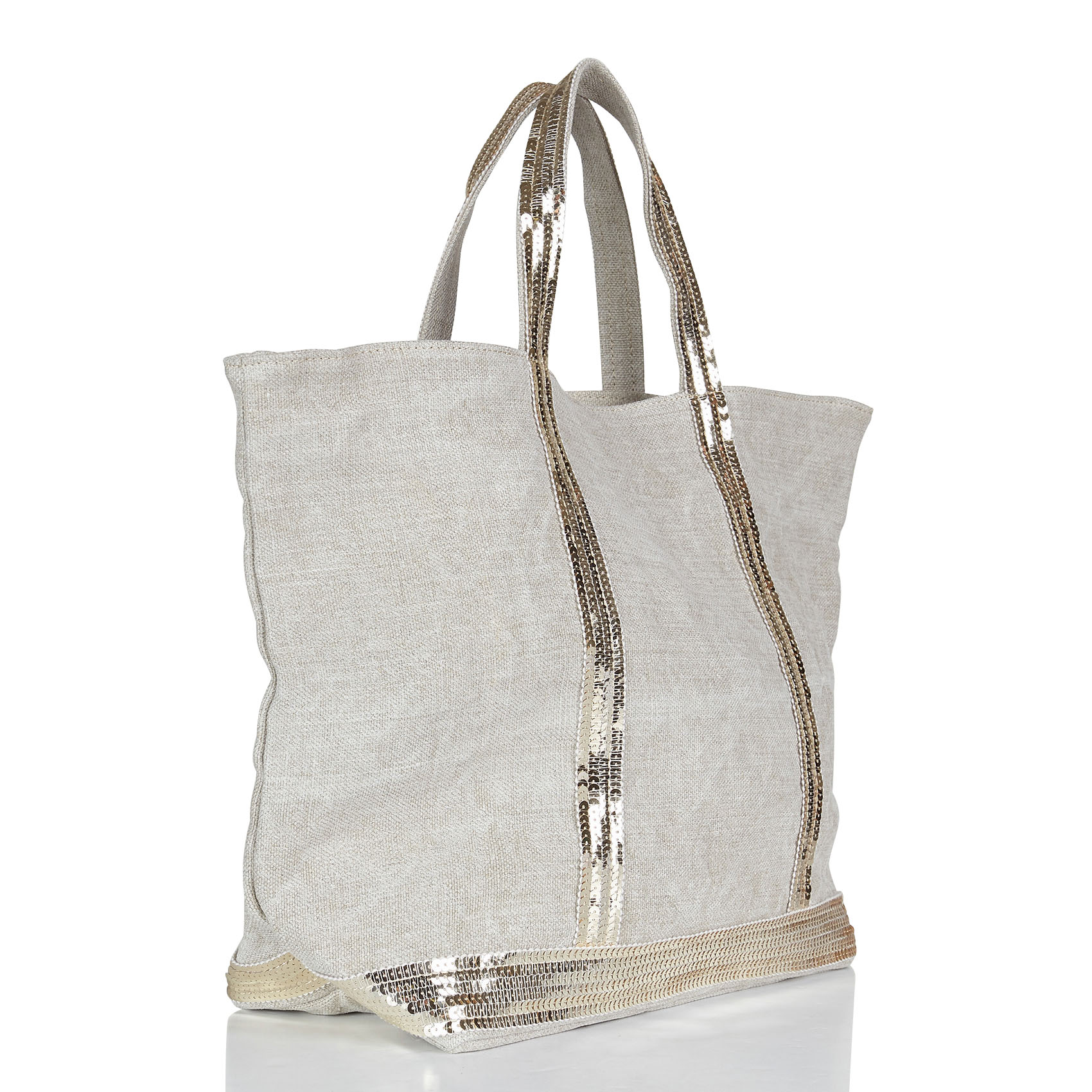 Leinen-Shopper mit Paillettenstickerei VANESSA BRUNO Grau