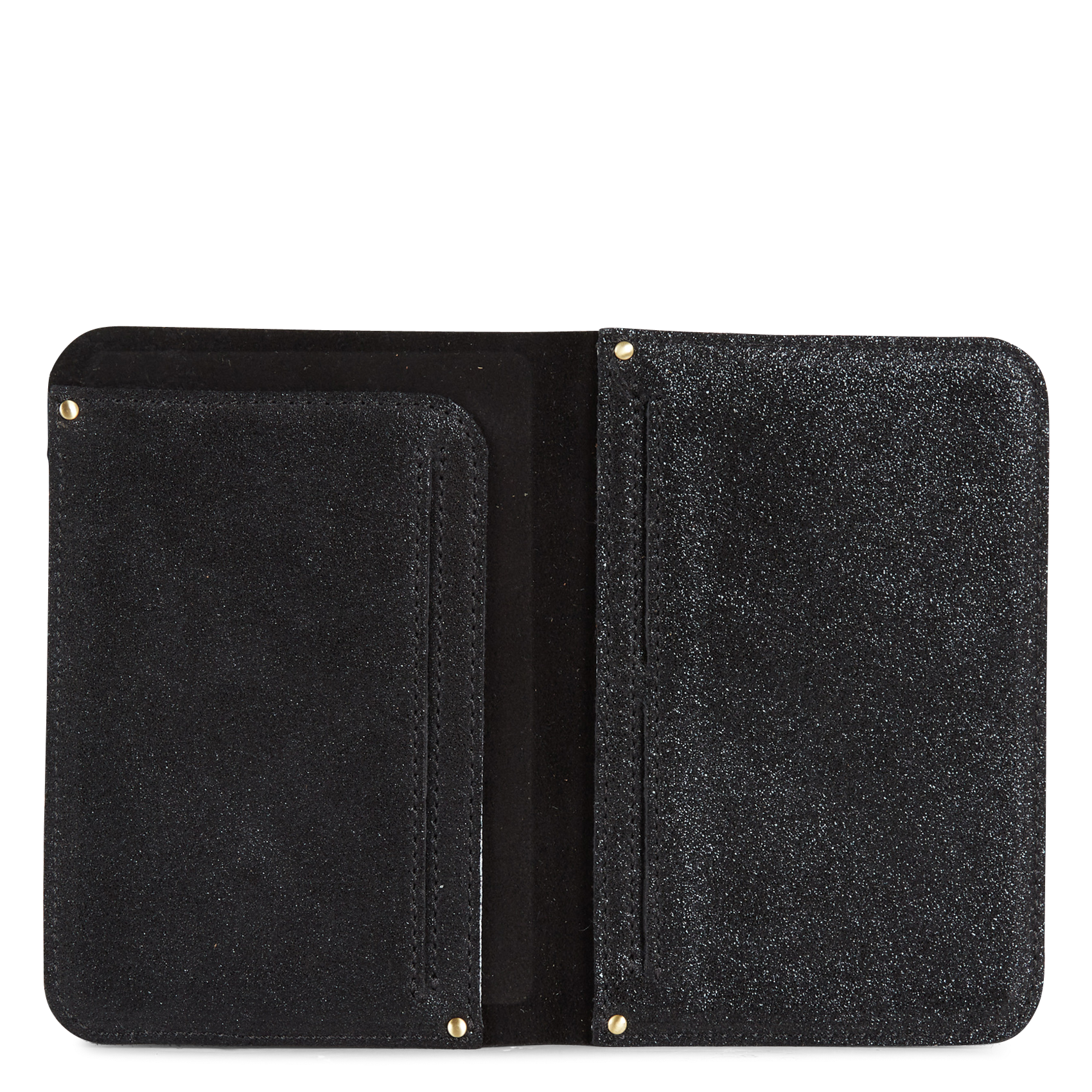 Glanzende, leren portefeuille MILA LOUISE Zwart