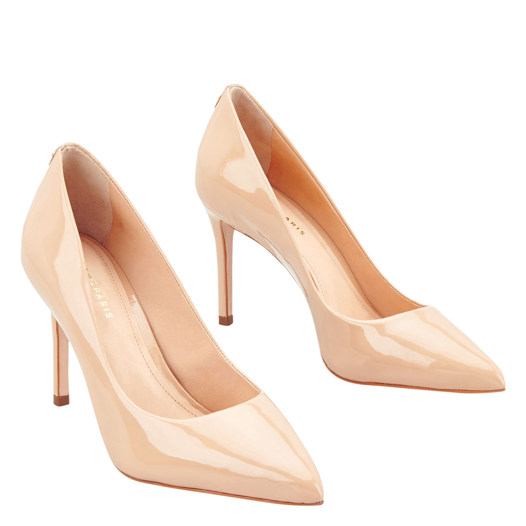 Escarpins bout pointu en cuir vernis COSMOPARIS Beige