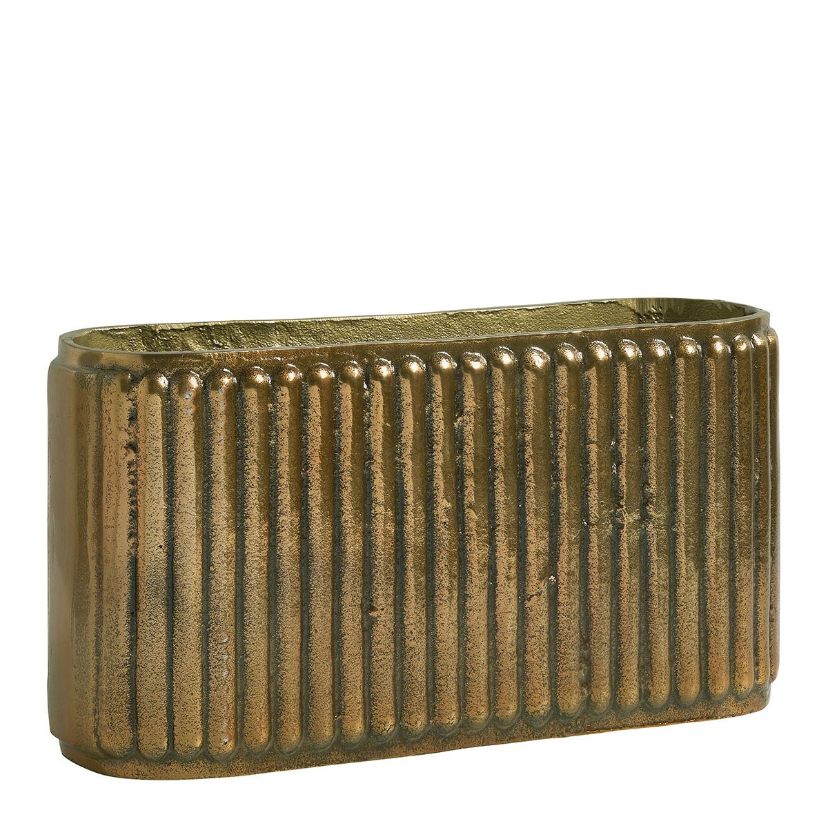 Metal vase with antique brass finish - large size BLANC D'IVOIRE Golden