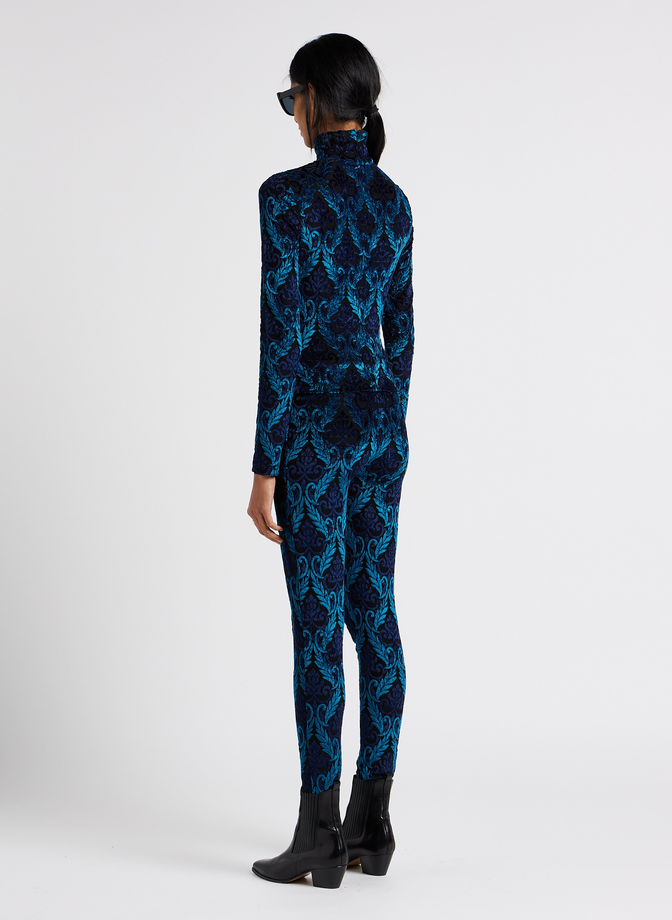 Top moulant texturé à col montant  SONIA RYKIEL Bleu