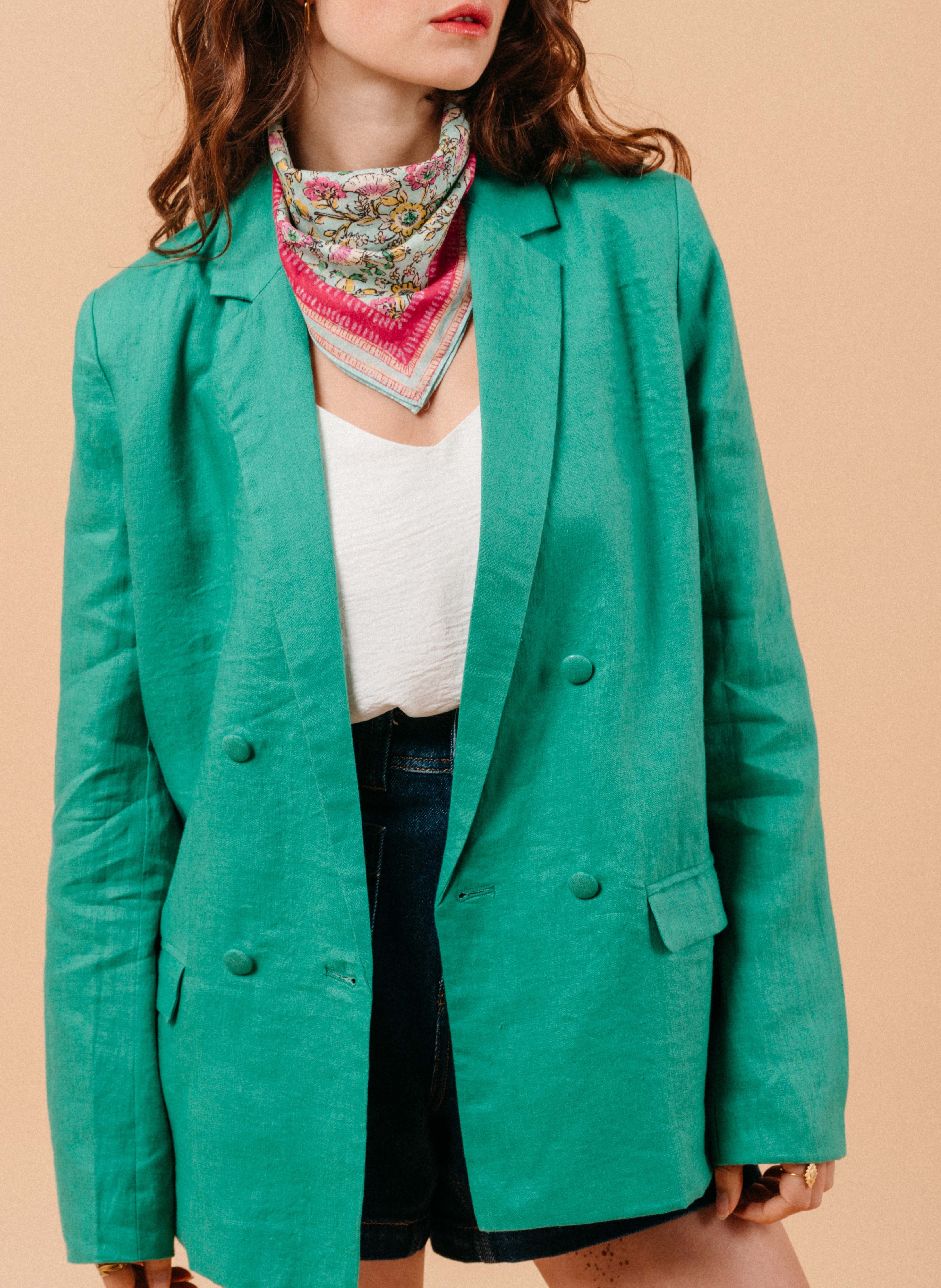 Blazer à double croisure en lin GRACE ET MILA