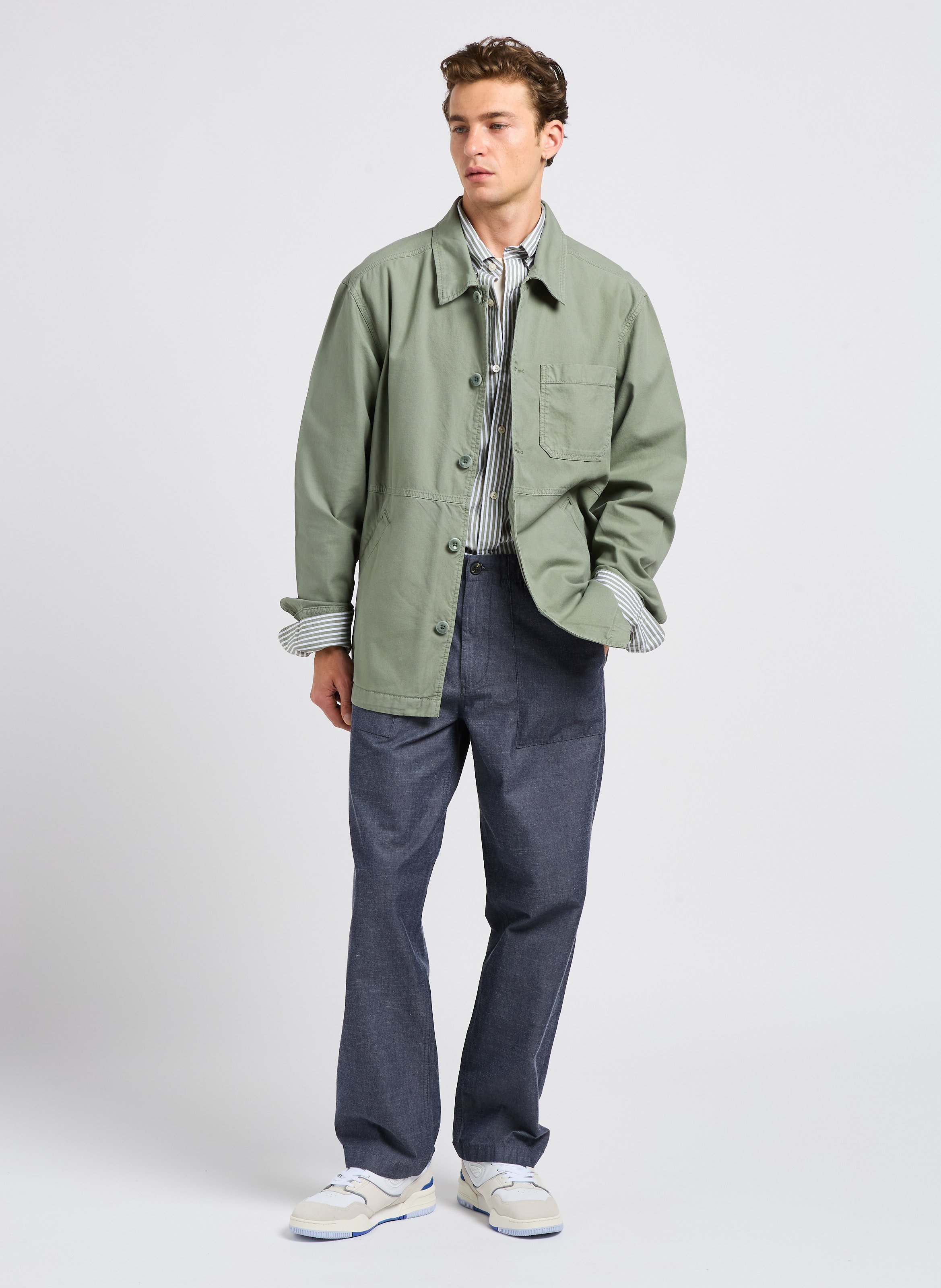 Pantalon droit en coton bio KNOWLEDGE COTTON APPAREL Bleu