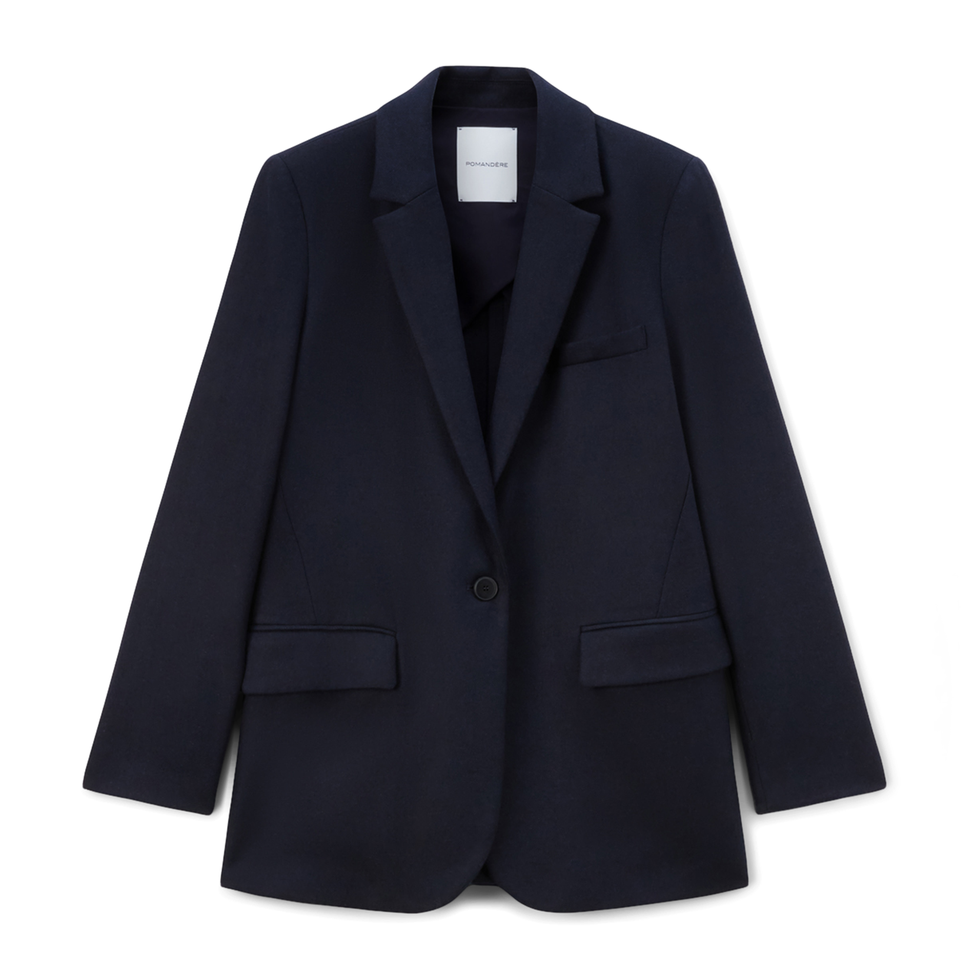 Veste de costume col tailleur en laine mélangée POMANDERE Bleu