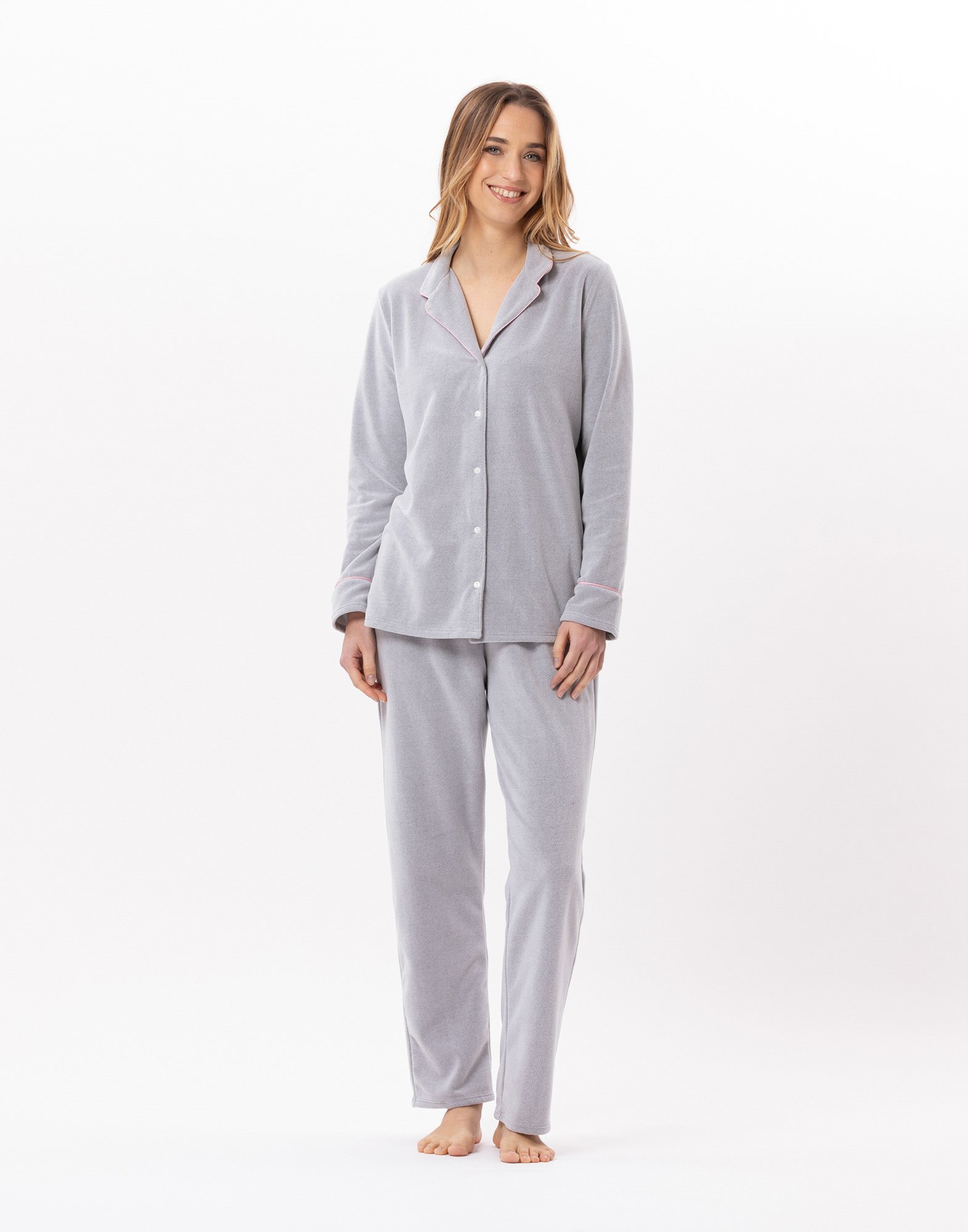 Buttoned microfleece pajama LE CHAT Grey