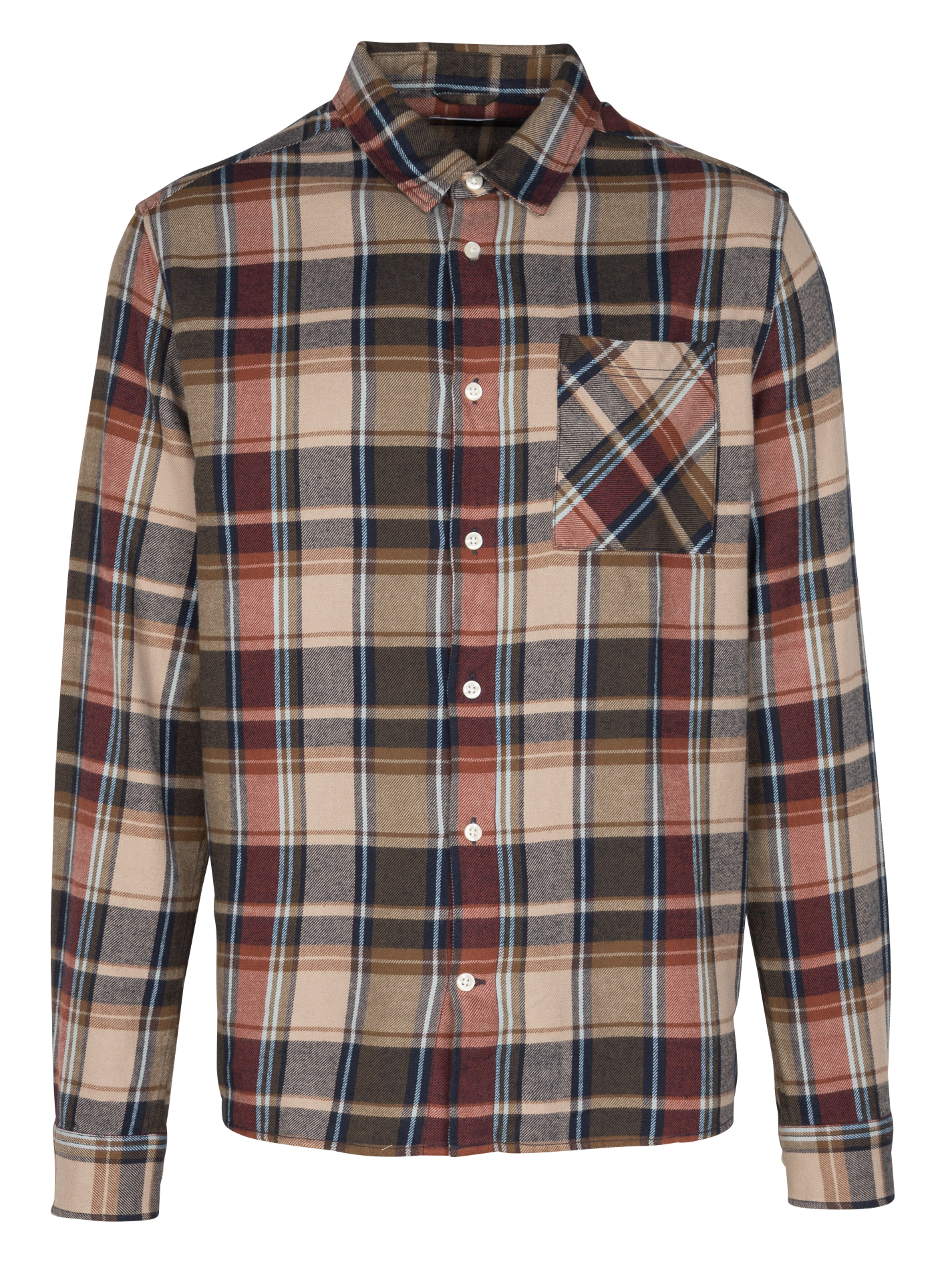 Chemise col classique en coton bio KNOWLEDGE COTTON APPAREL Multicolore