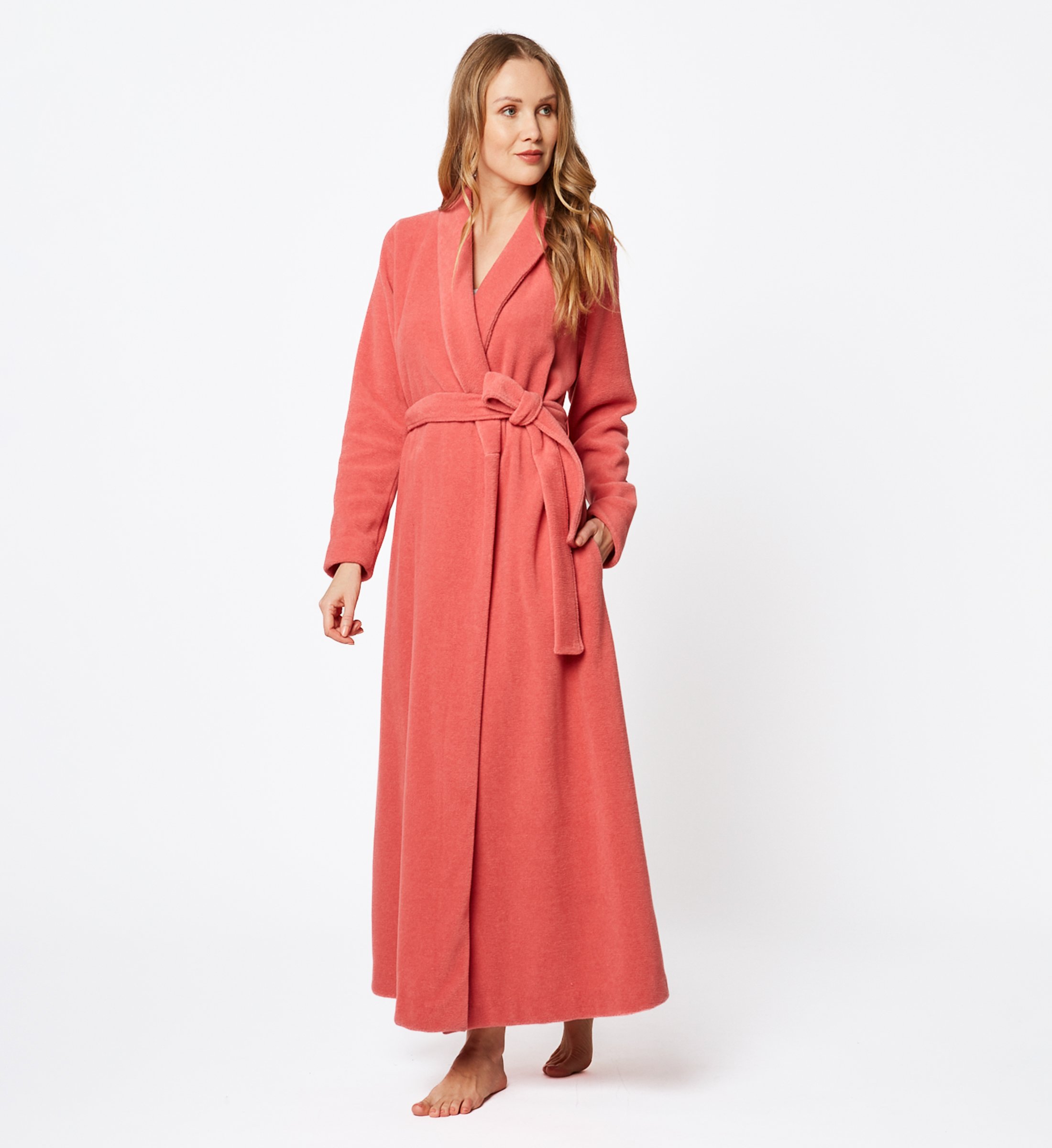 Long fleece dressing gown LE CHAT Red