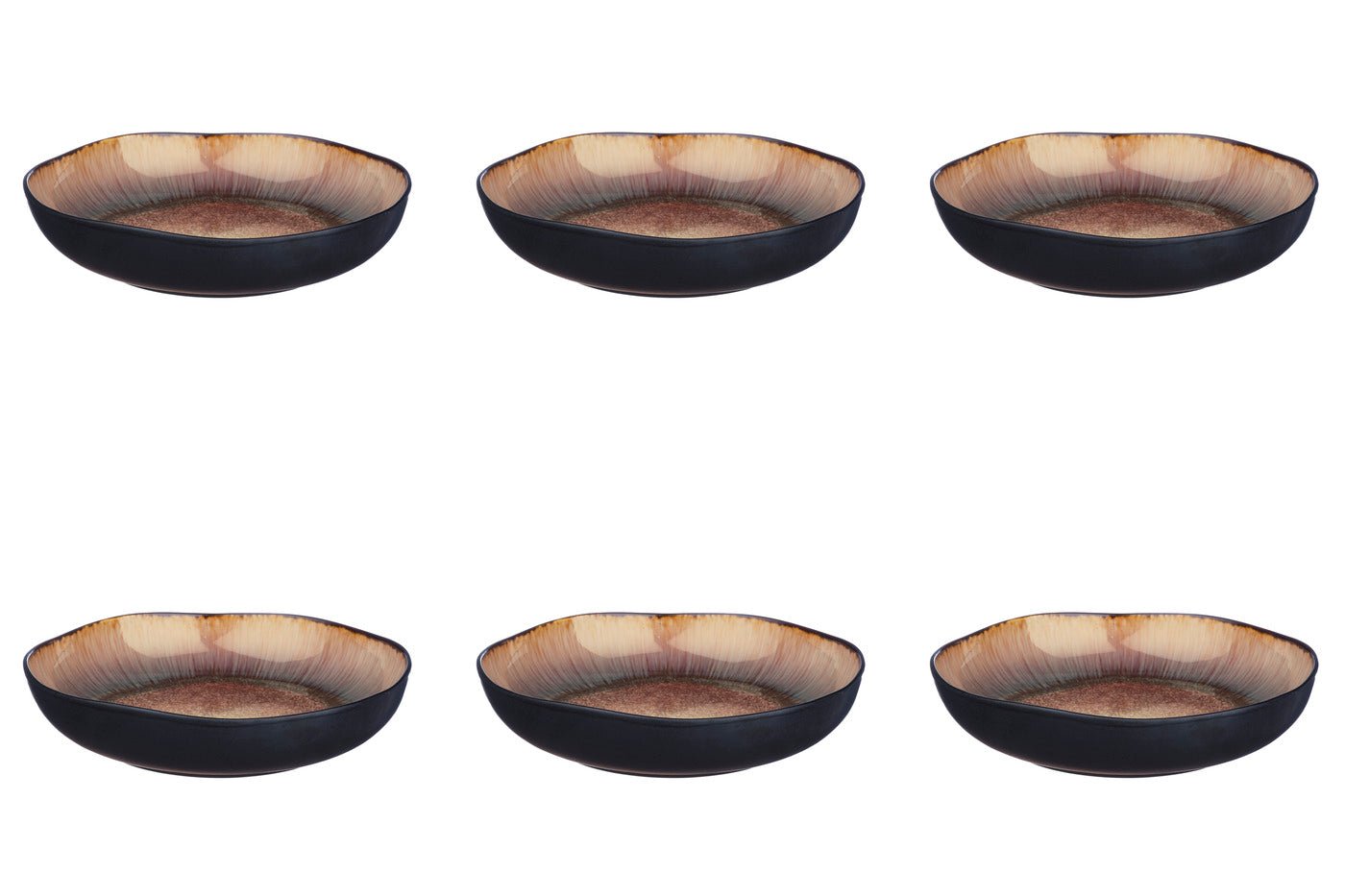 Deep plate iris ø22.5cm - 6 pieces - wild brown BJORN Brown