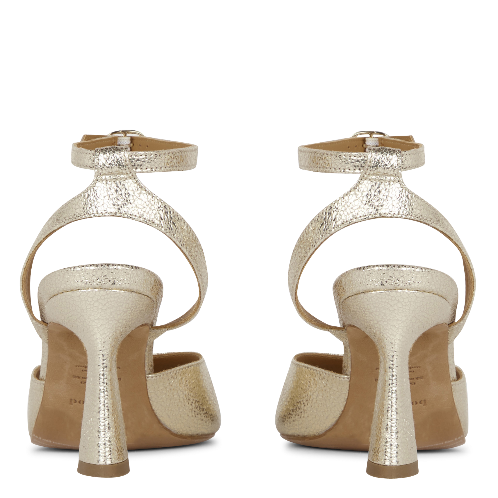 Sandales en cuir métallisé BOBBIES Doré