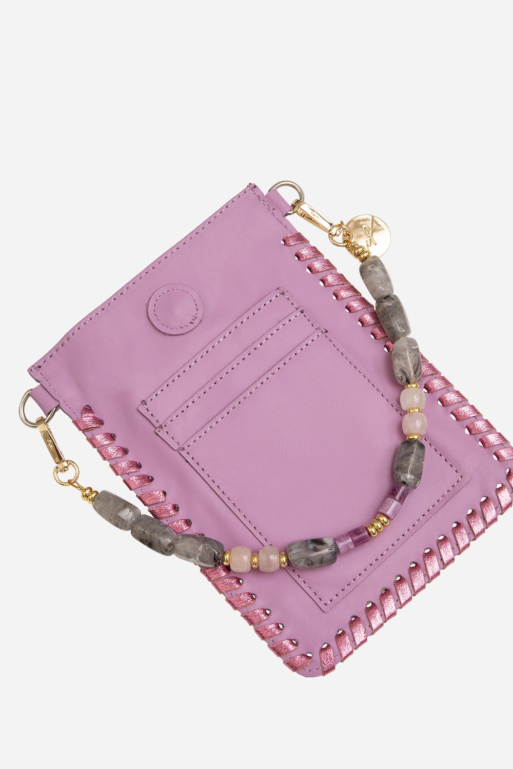 Pochette bandoulière en cuir LA COQUE FRANCAISE Violet