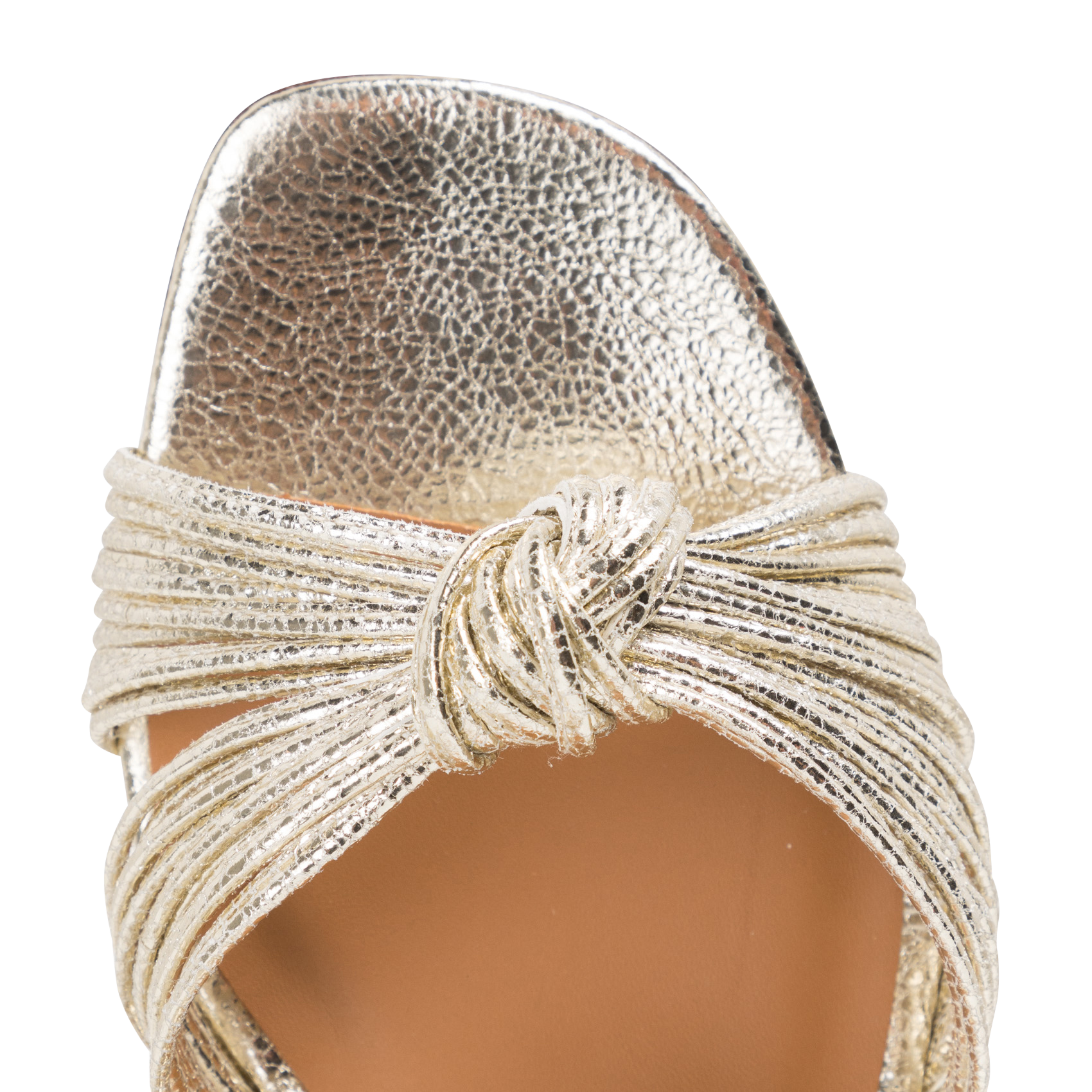 Sandales hautes pailletée en cuir  RIVECOUR Argent