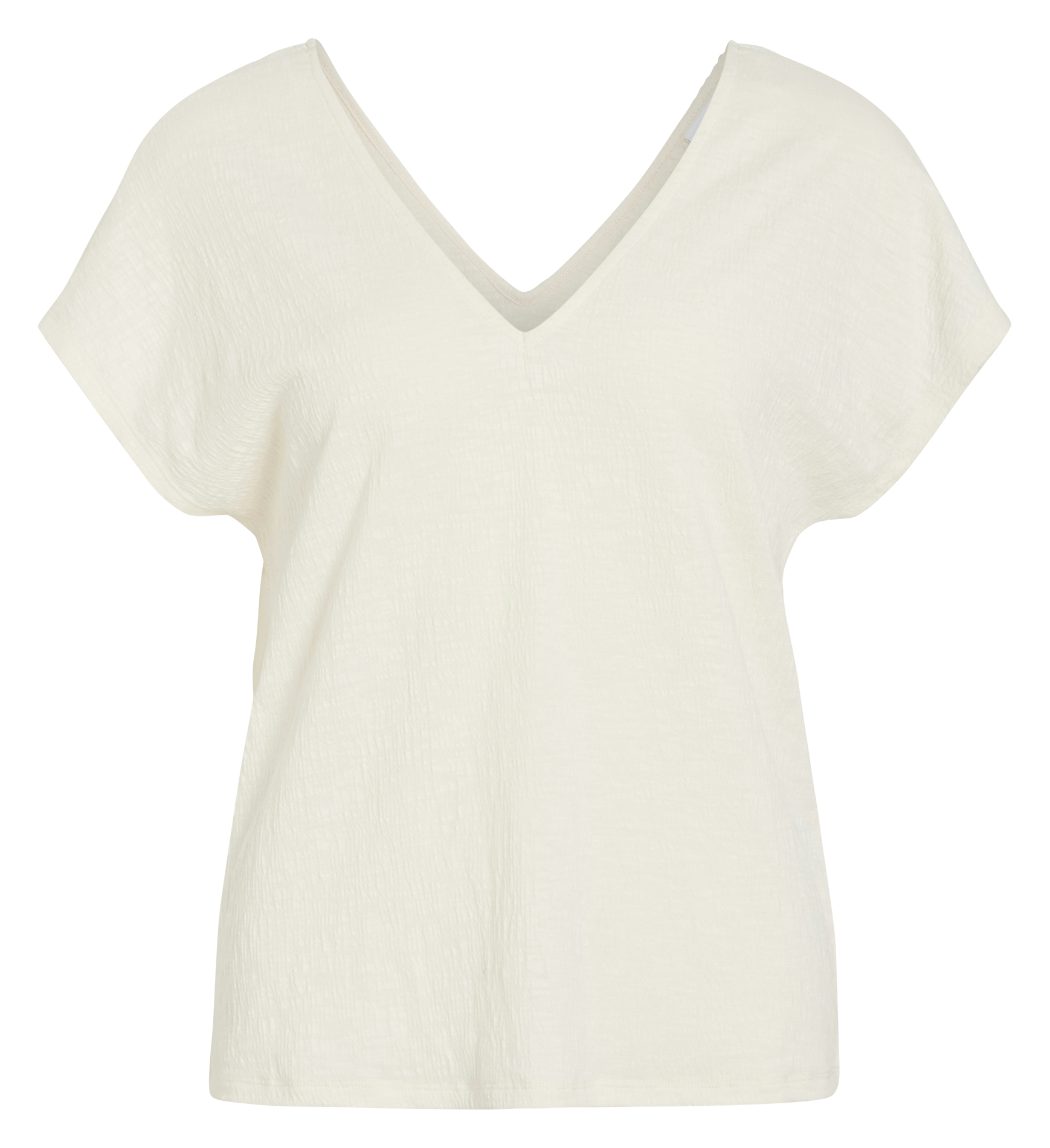 Top in gerecyclede gemengde vezels Beige