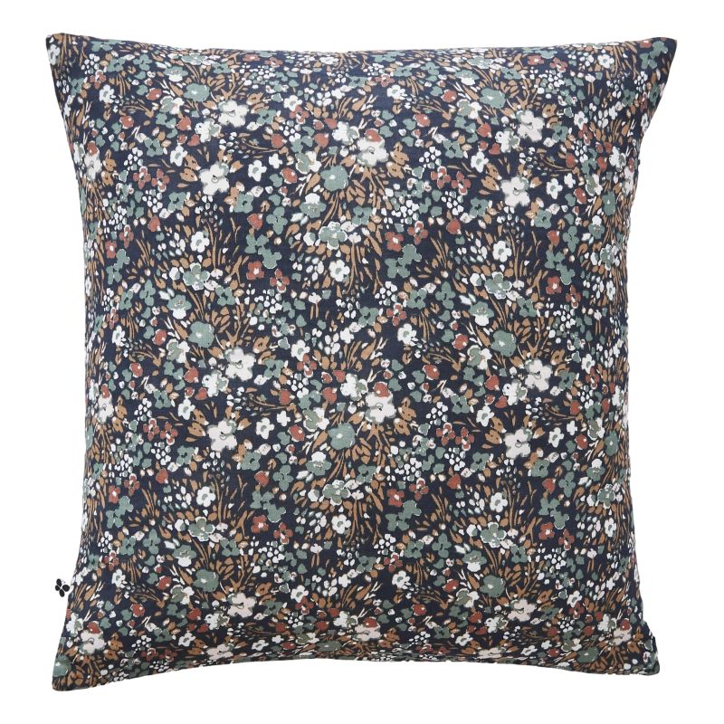 Cotton percale pillow case L'EFFET PAPILLON Blue