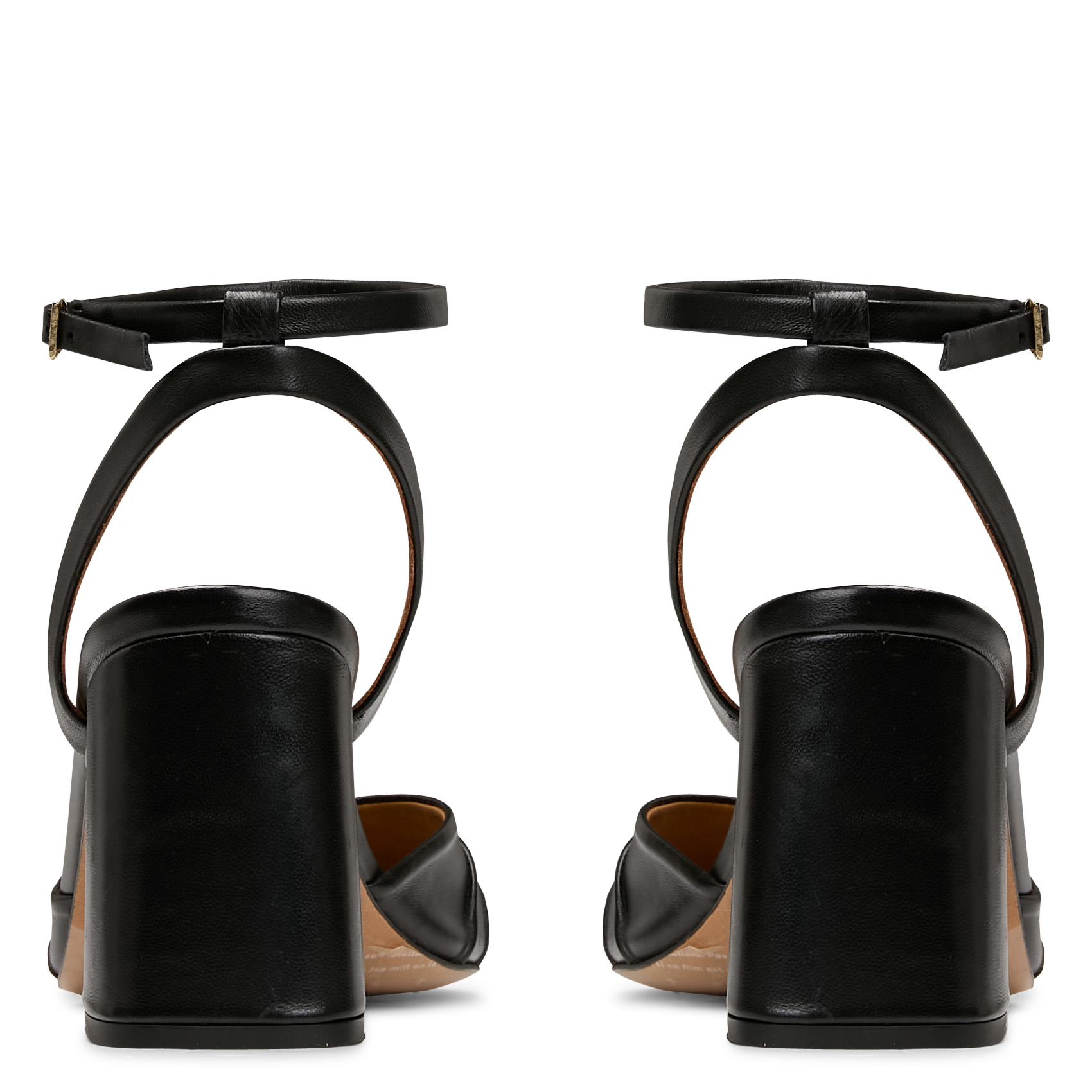 Sandales à talon en cuir BOBBIES Noir