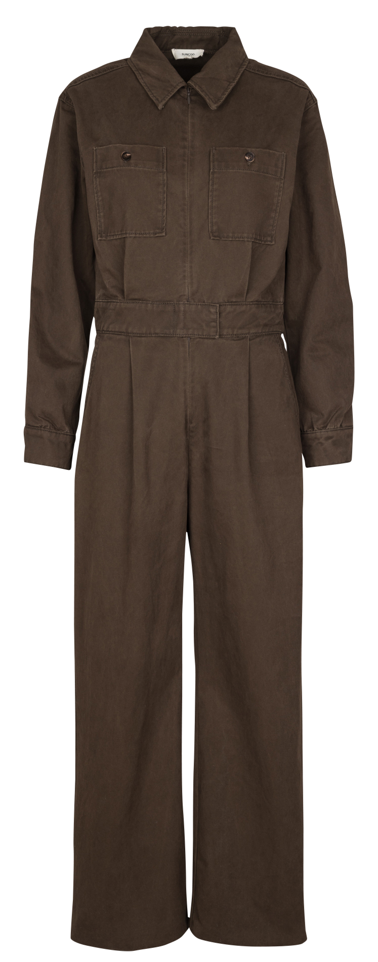 Combinaison col classique en coton bio SUNCOO Marron