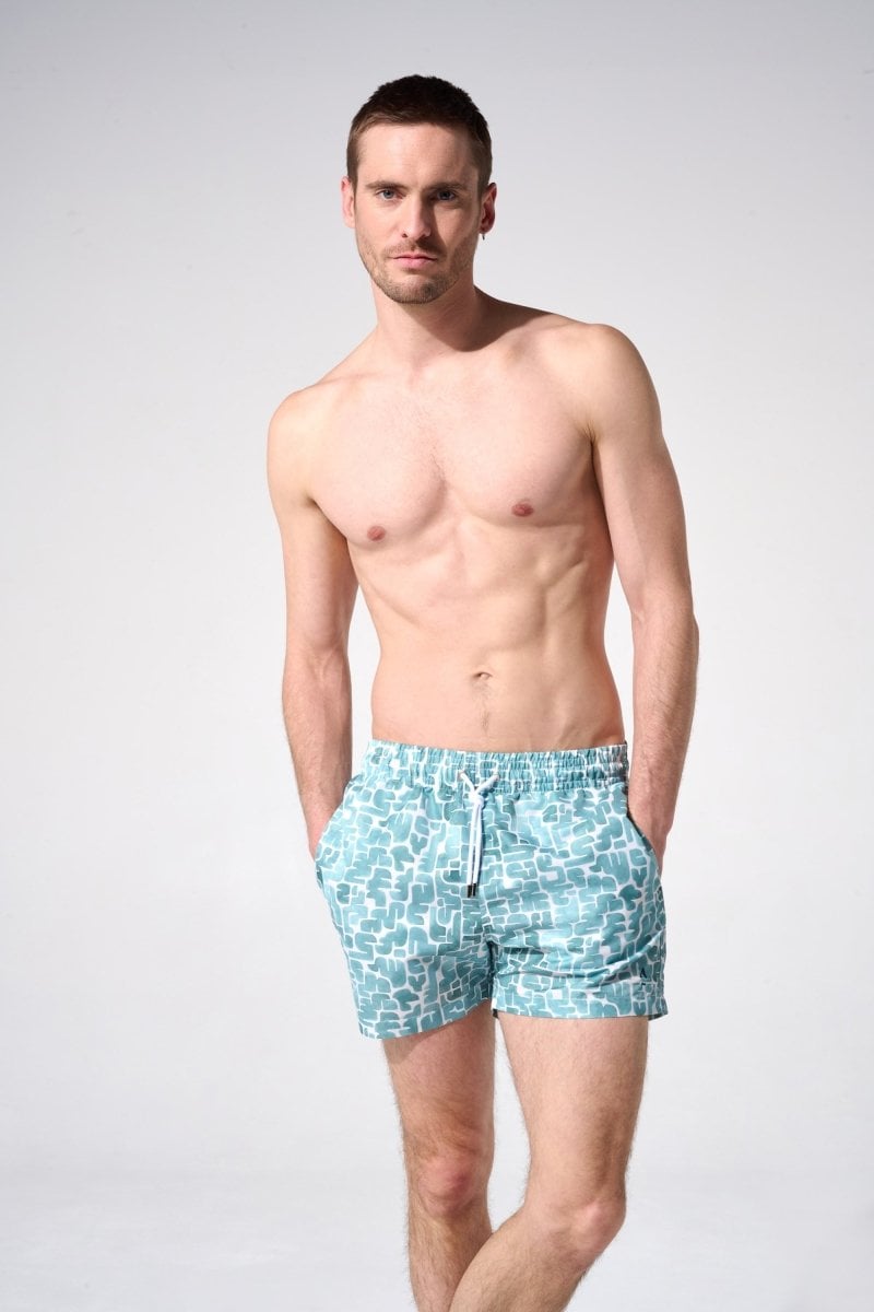 Printed swim shorts with elasticated waistband APNEE Green