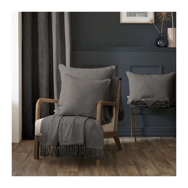 Plaid en coton pur L'EFFET PAPILLON Gris