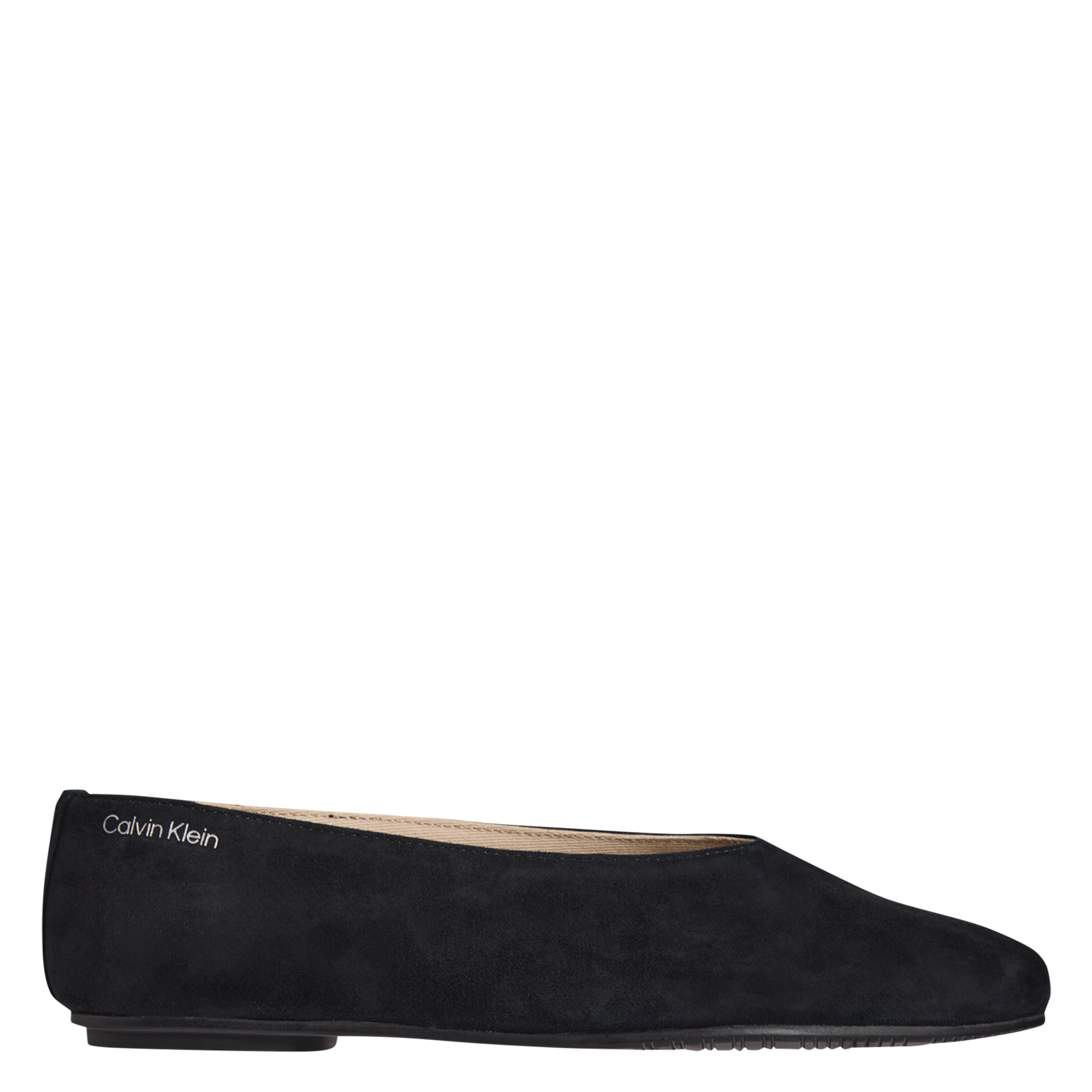 Plain suede leather ballerina flats CALVIN KLEIN Black