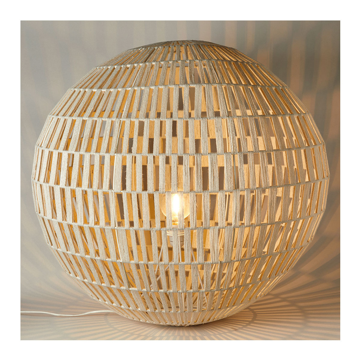 Sphere jute lamp - large size BLANC D'IVOIRE Beige