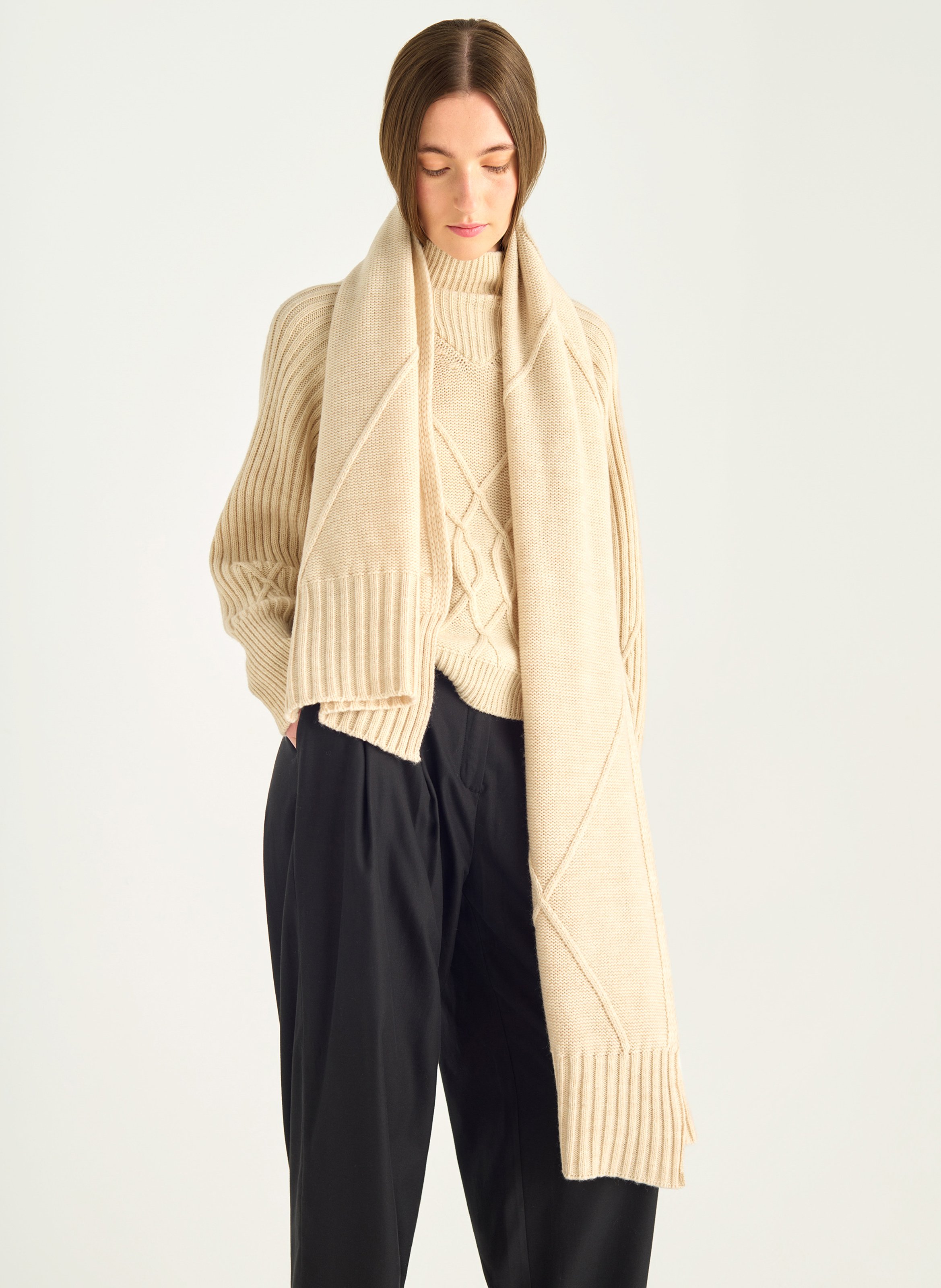 Echarpe en laine mélangée ACOTE Blanc