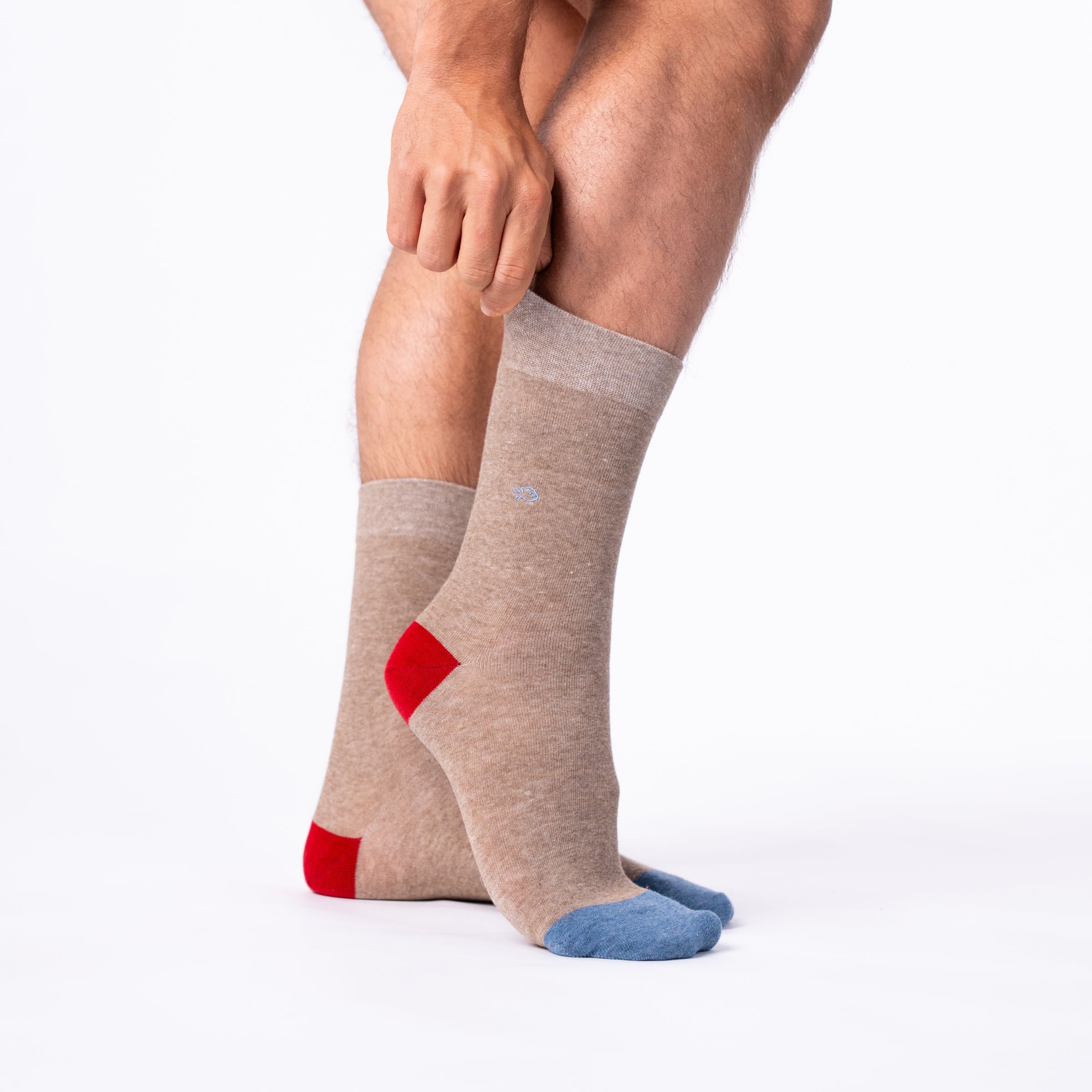 Solid combed cotton socks BILLYBELT Brown