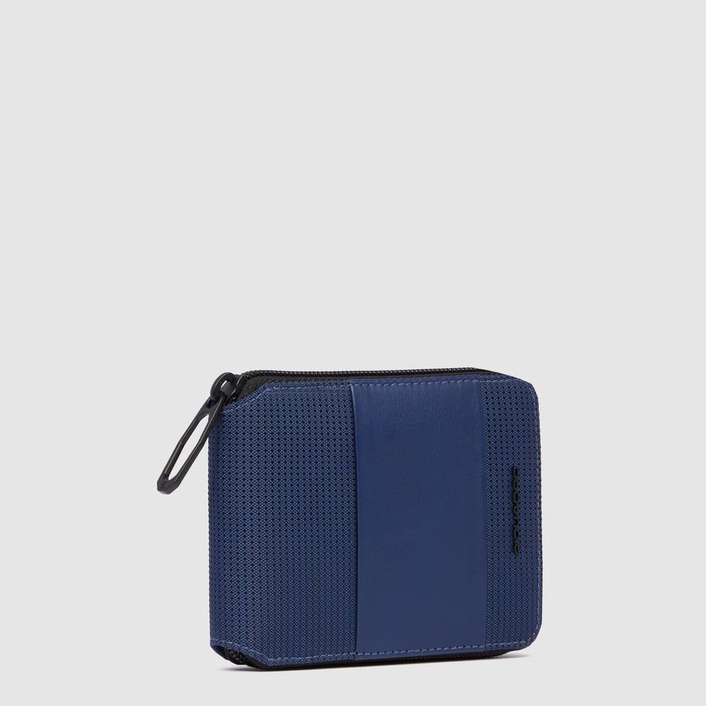 Cruminette zipped wallet PIQUADRO Blue