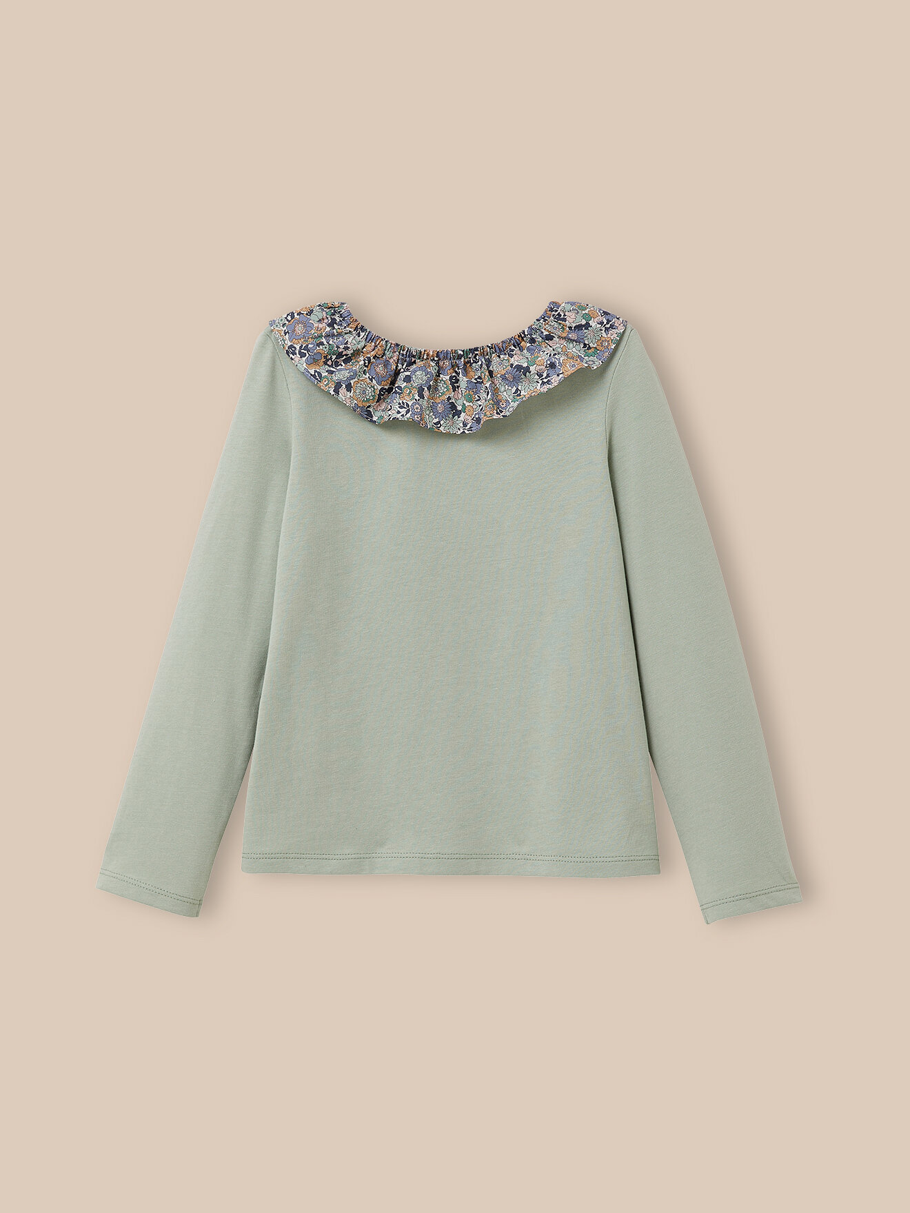 Organic cotton Liberty fabric T-shirt CYRILLUS Green