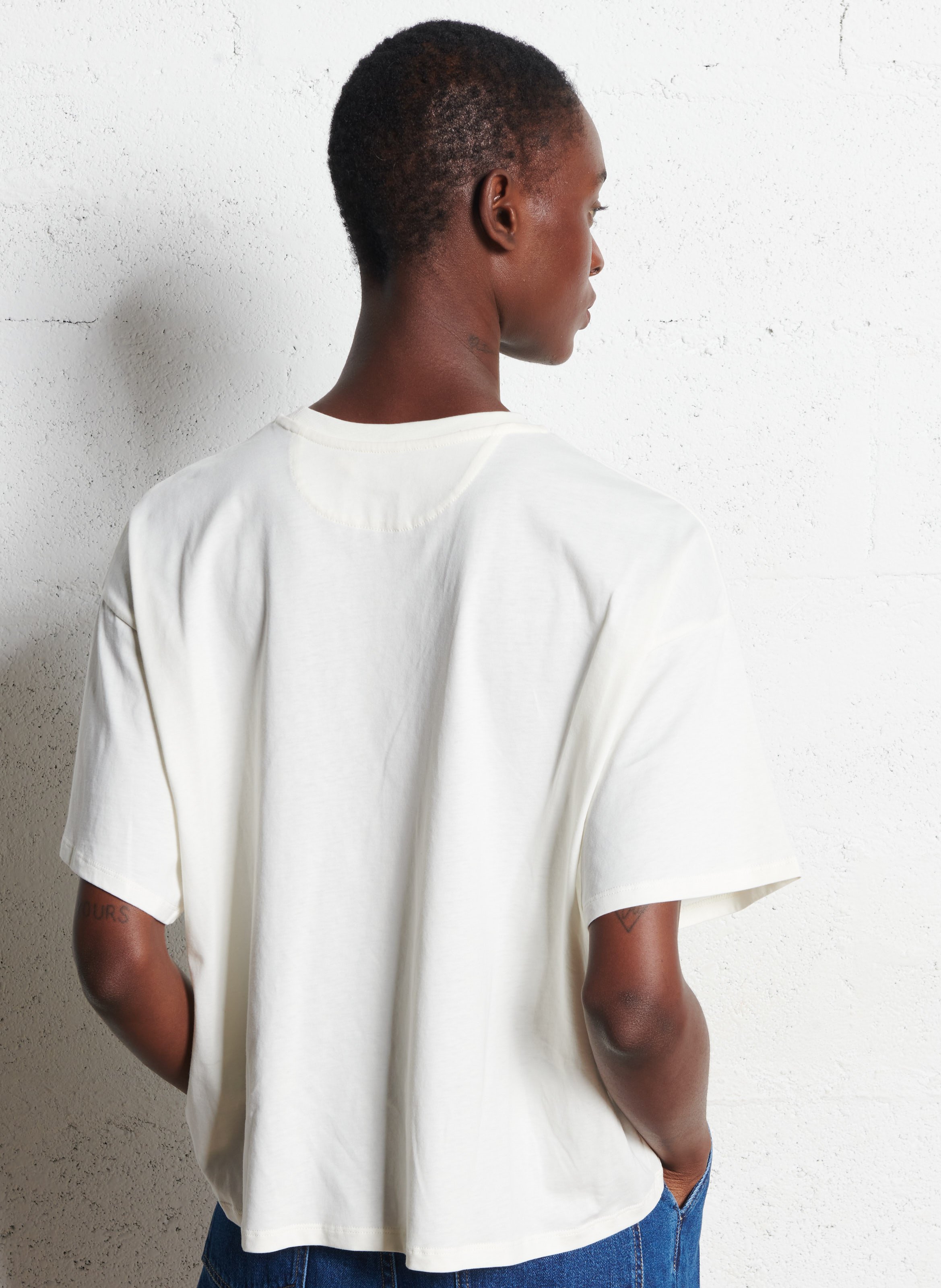 Katoenen T-shirt met ronde hals  THE NEW SOCIETY Wit