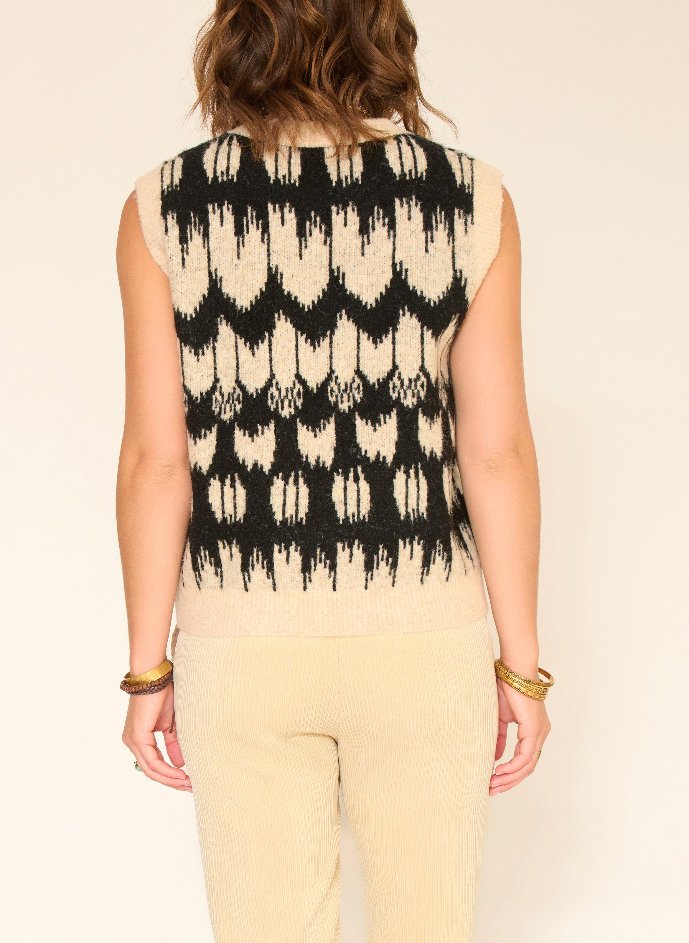 Pull col rond en laine mélangée MKT Beige