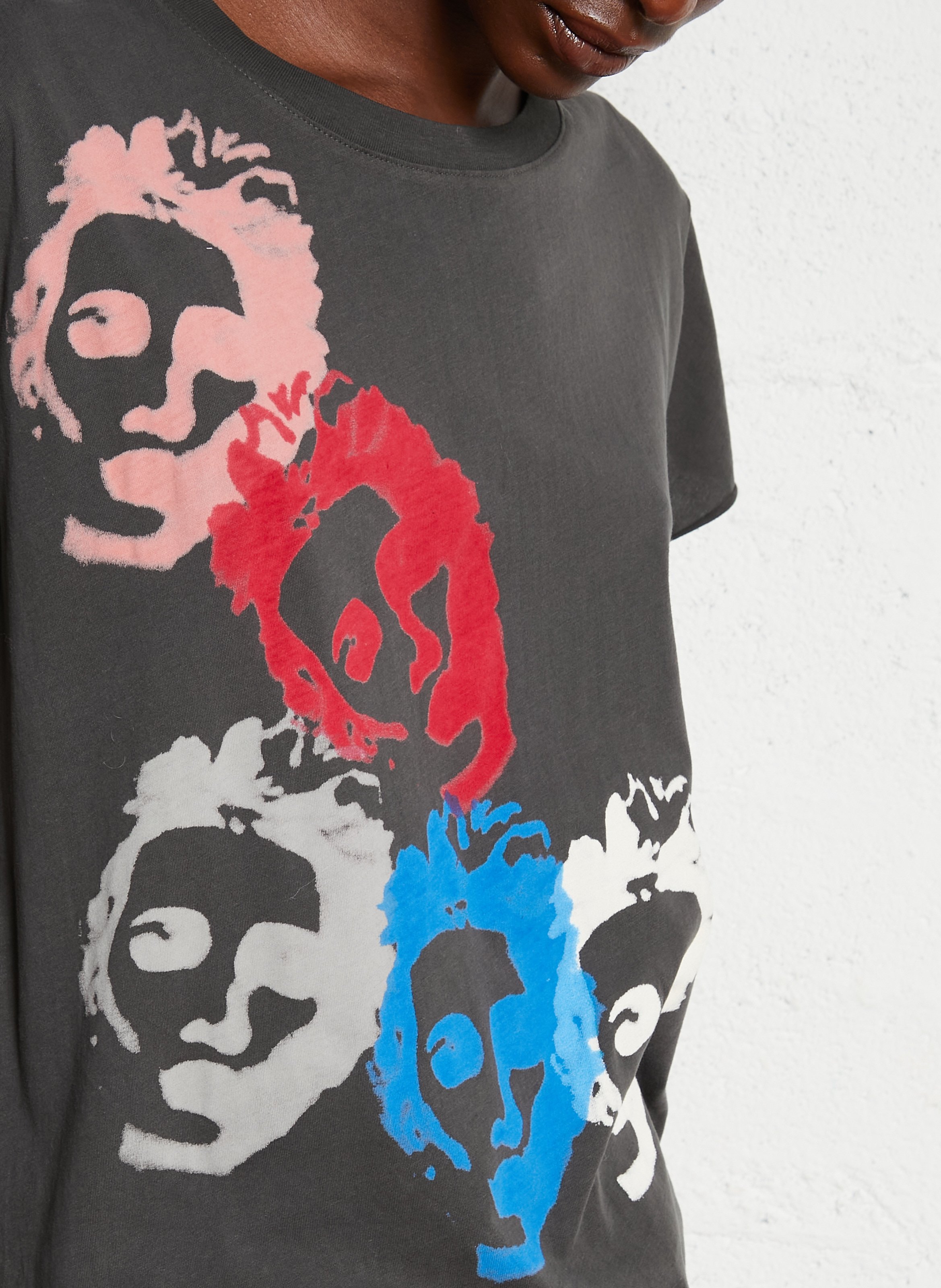 T-shirt van biokatoen met ronde hals LEON & HARPER Grijs