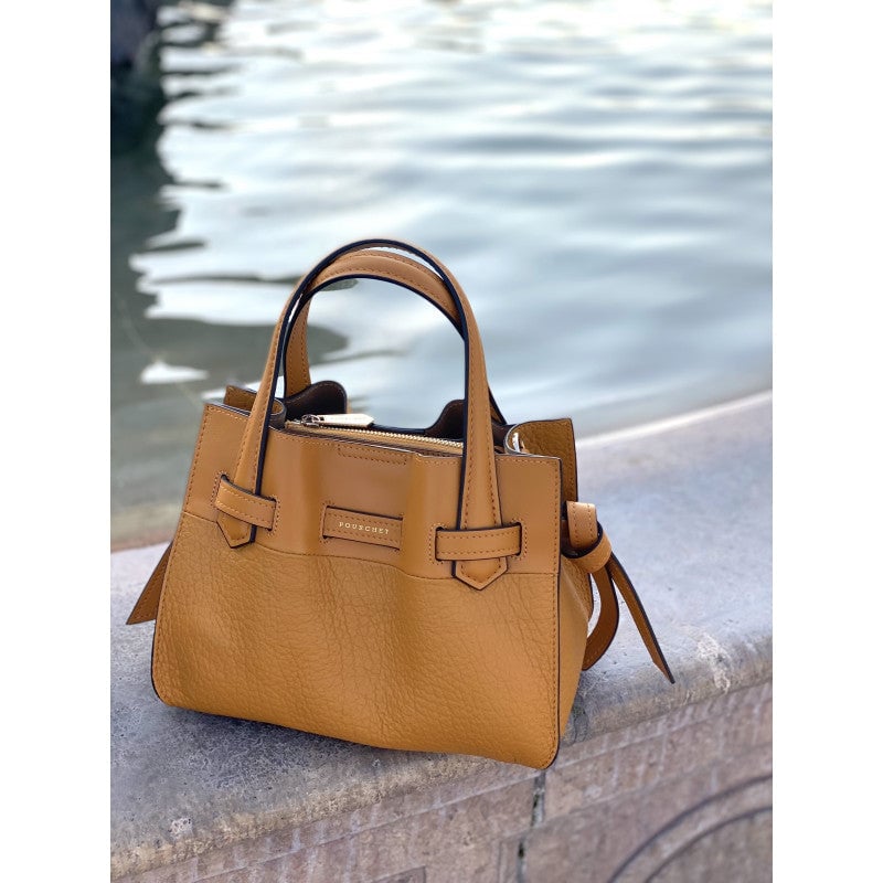 Handbag - cowhide leather POURCHET Red