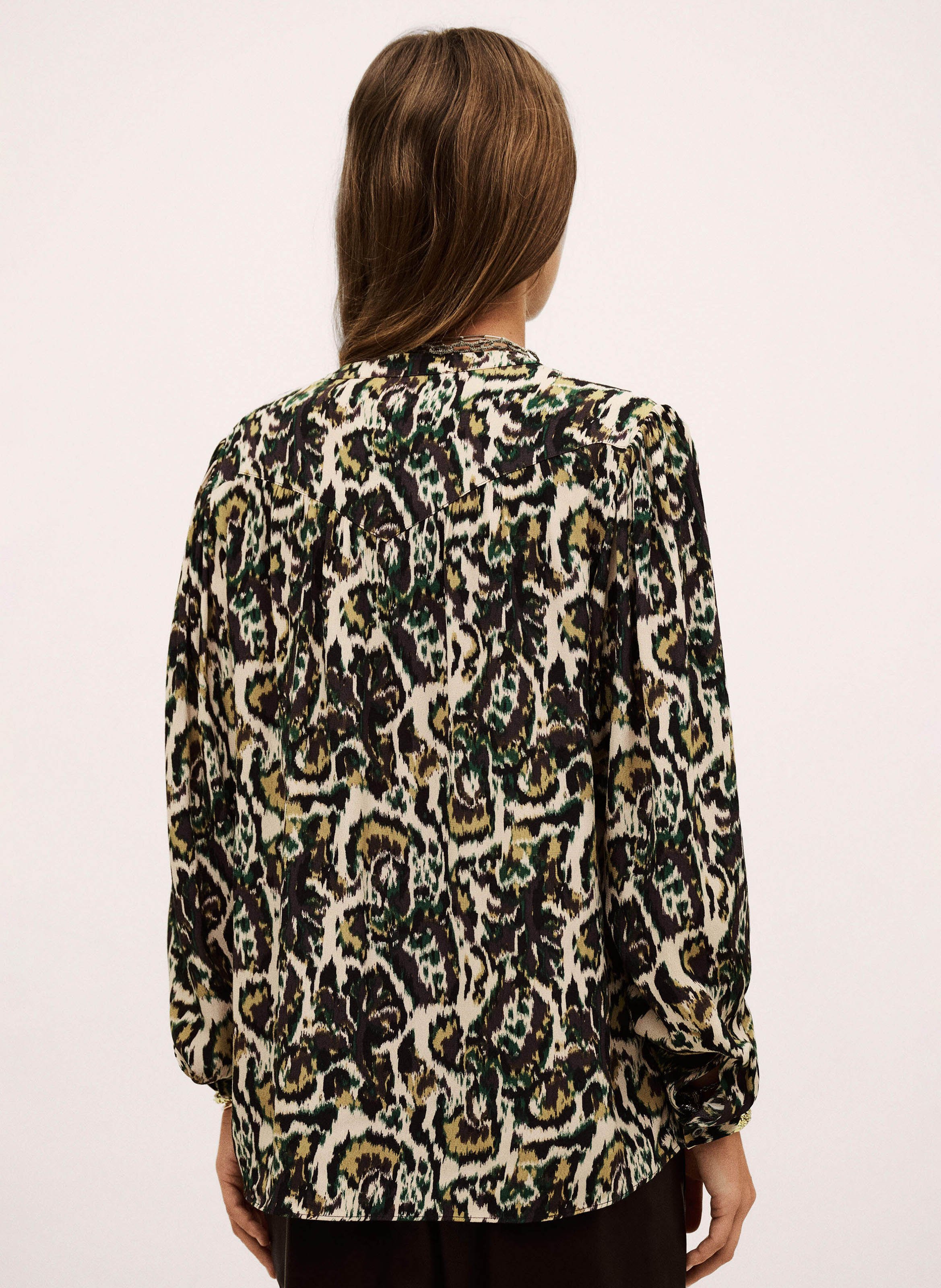 Blouse met bedrukte kraag BA&SH Beige