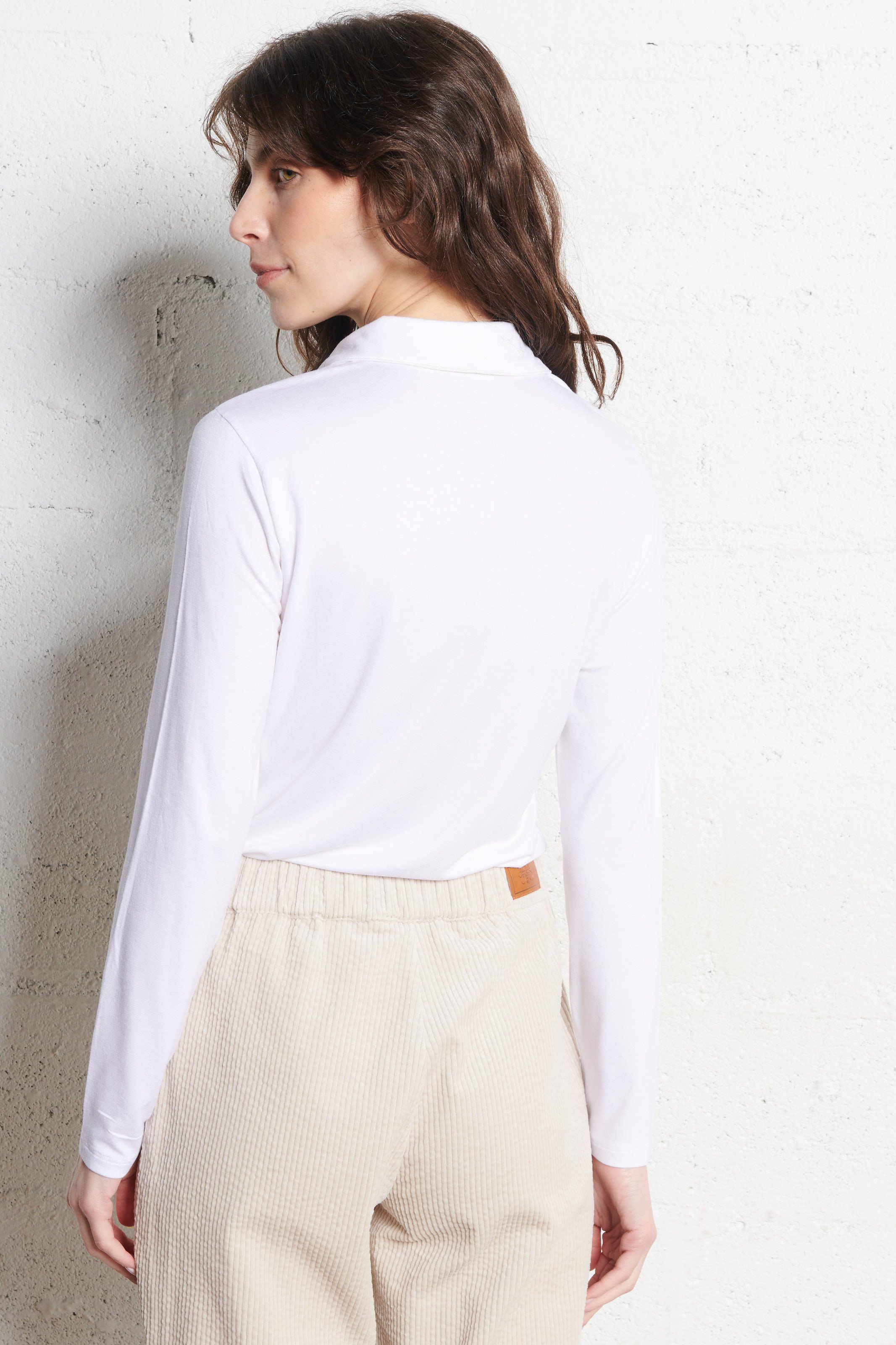 Overhemd met klassieke kraag en stretch MAJESTIC FILATURES Wit