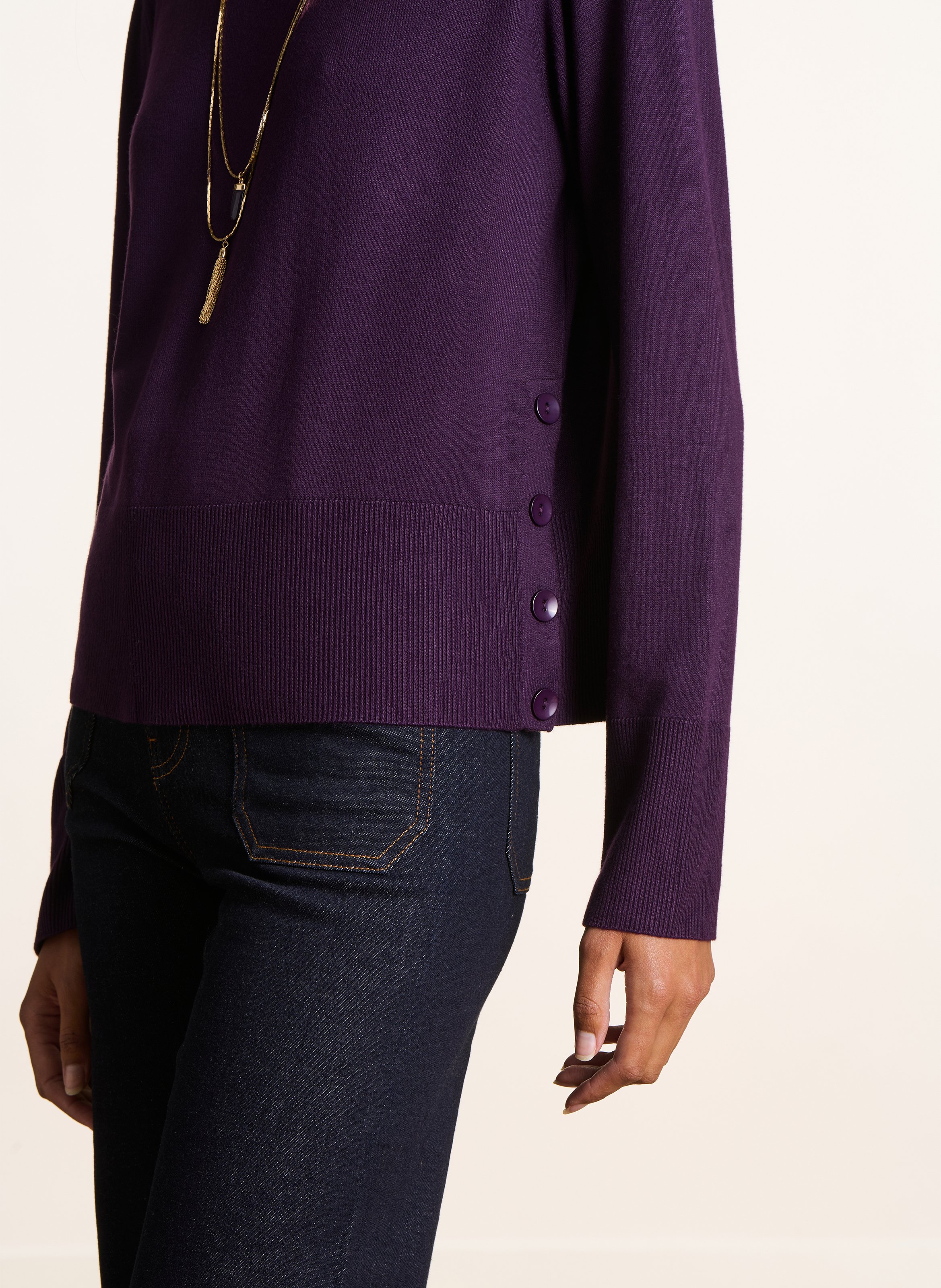 Round-neck straight sweater LA FEE MARABOUTEE Purple