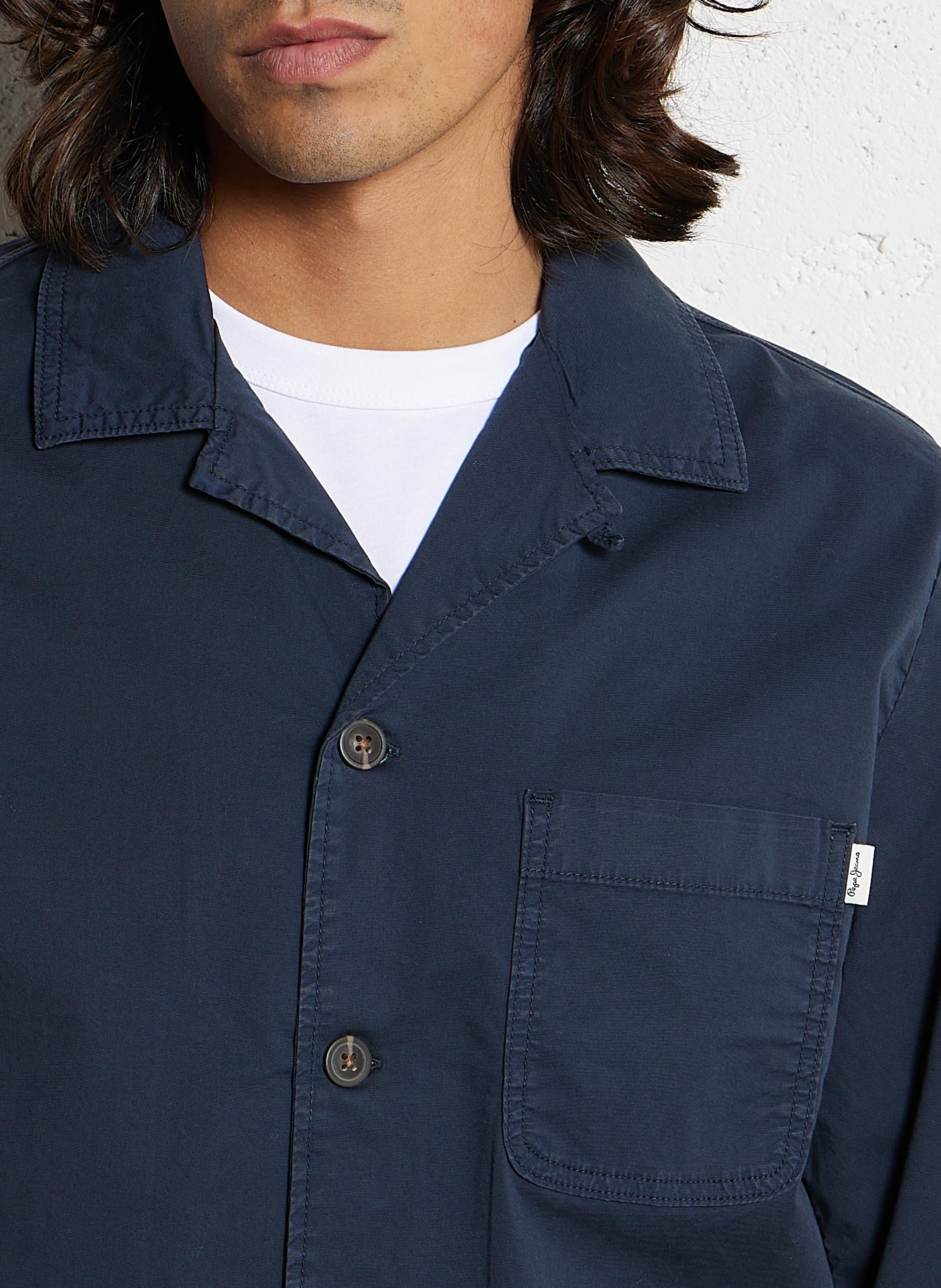 Straight-cut cotton-blend shirt PEPE JEANS Blue