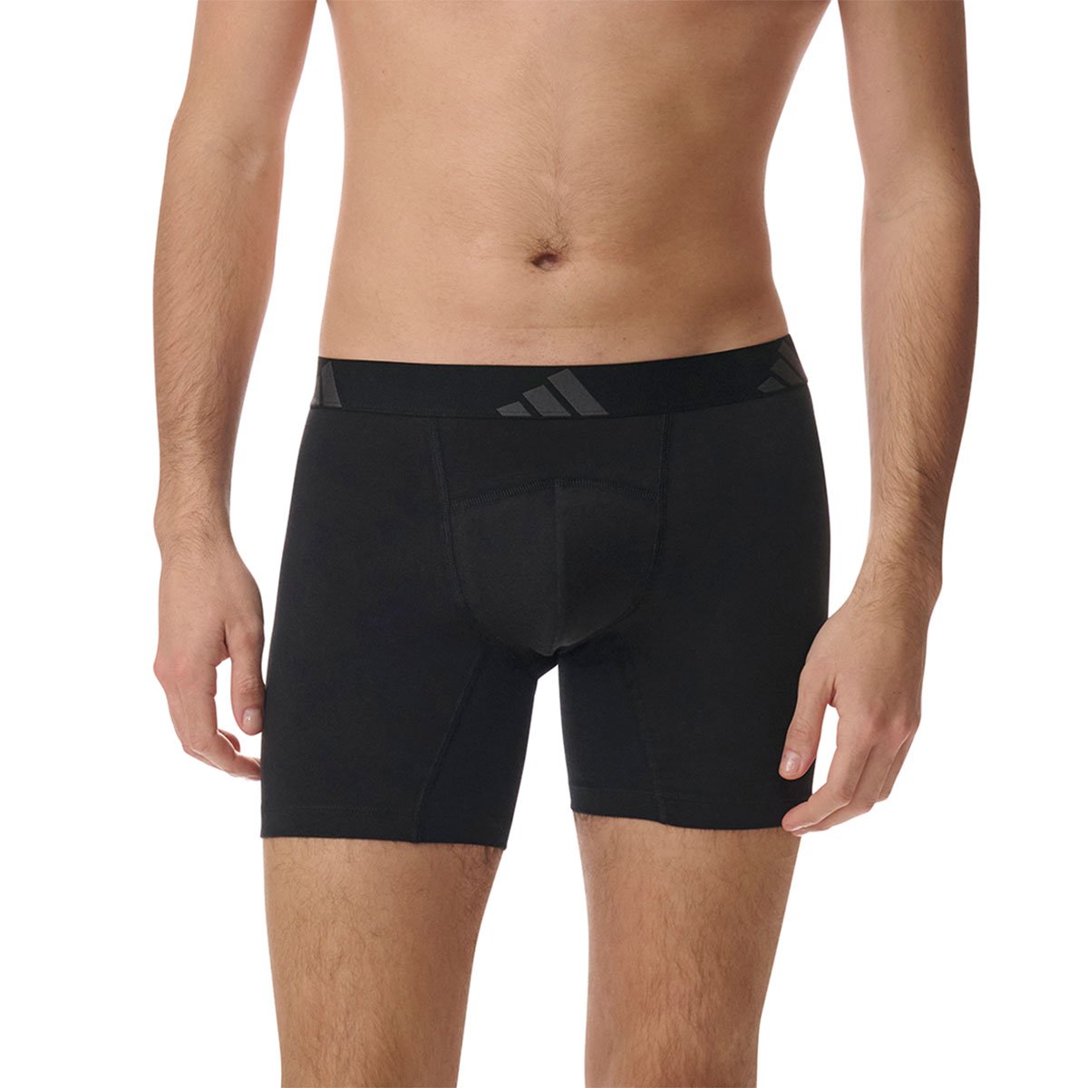 Set of 2 men's ergonomic active flex cotton briefs by Adidas Sport. ADIDAS UNDERWEAR Black