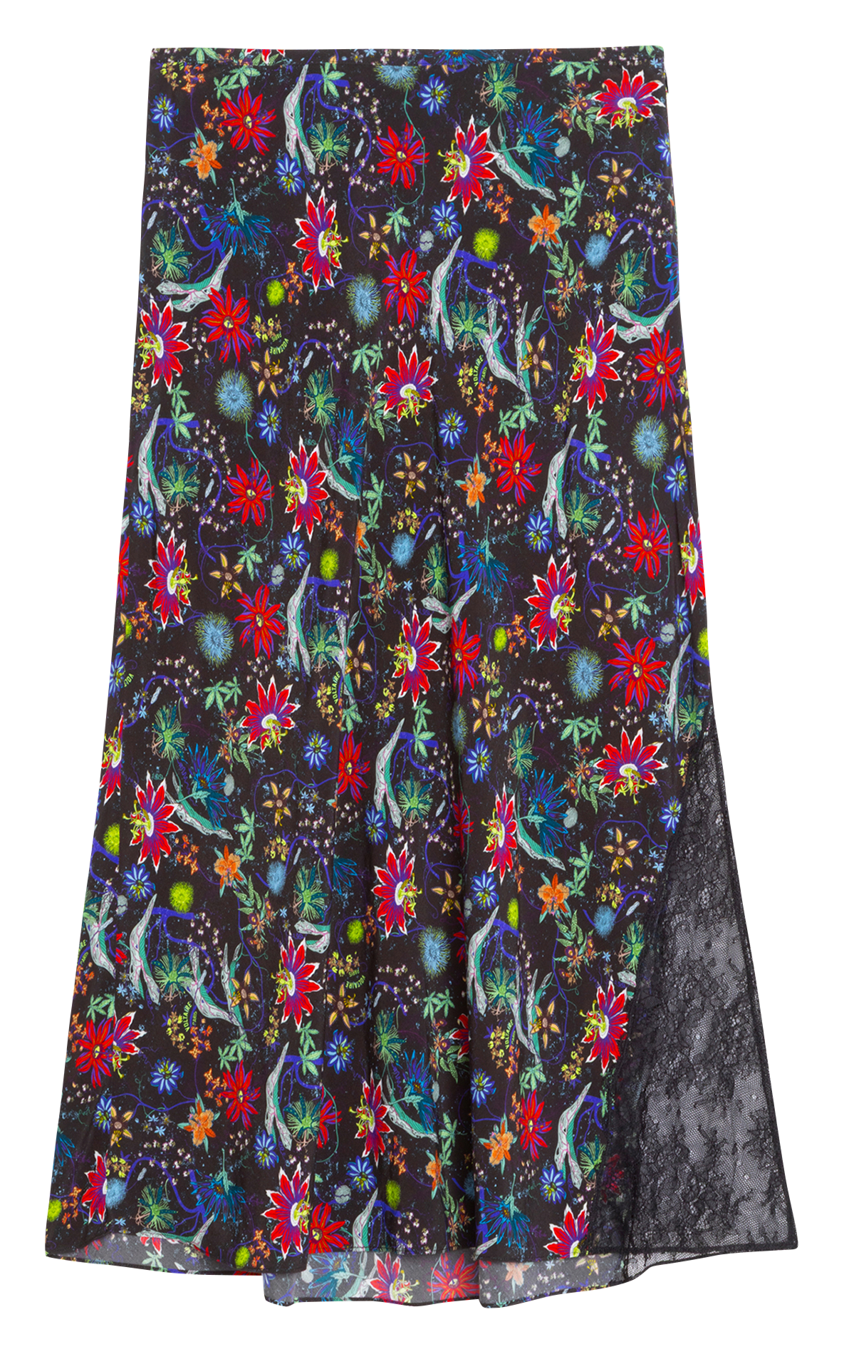 Jupe midi fluide fendue imprimée ZADIG&amp;VOLTAIRE Bleu